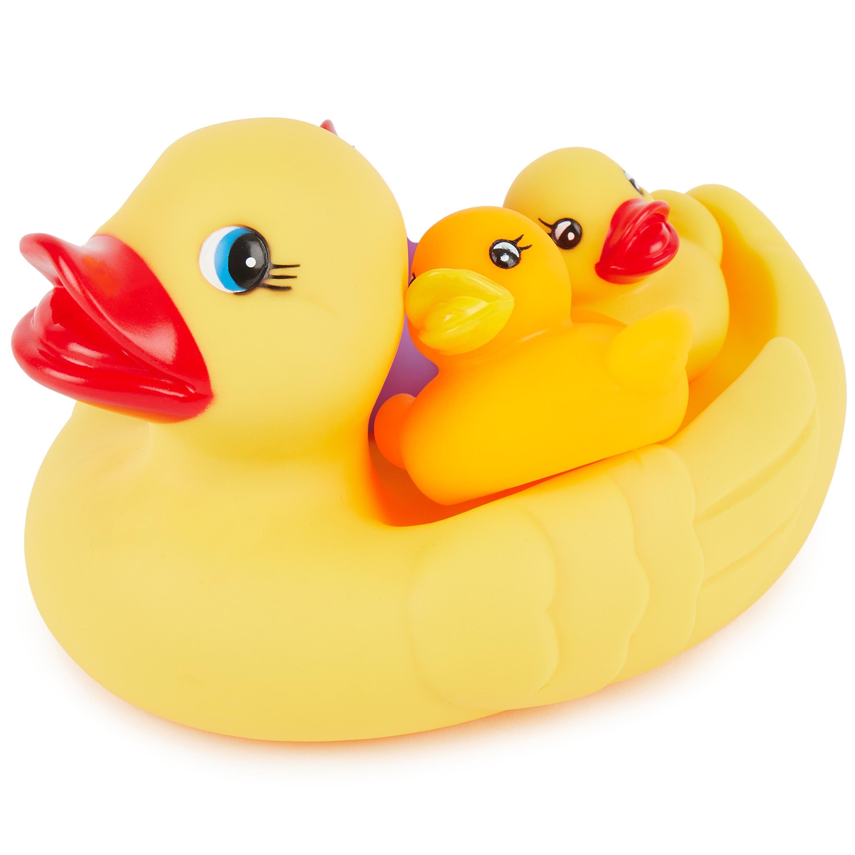 Spielzeug Badewannenspielzeug BIECO Badespielzeug Bieco Schwimmenten-Familie 4 Stück Badeenten Set Quitsche Ente Badeente Baby B