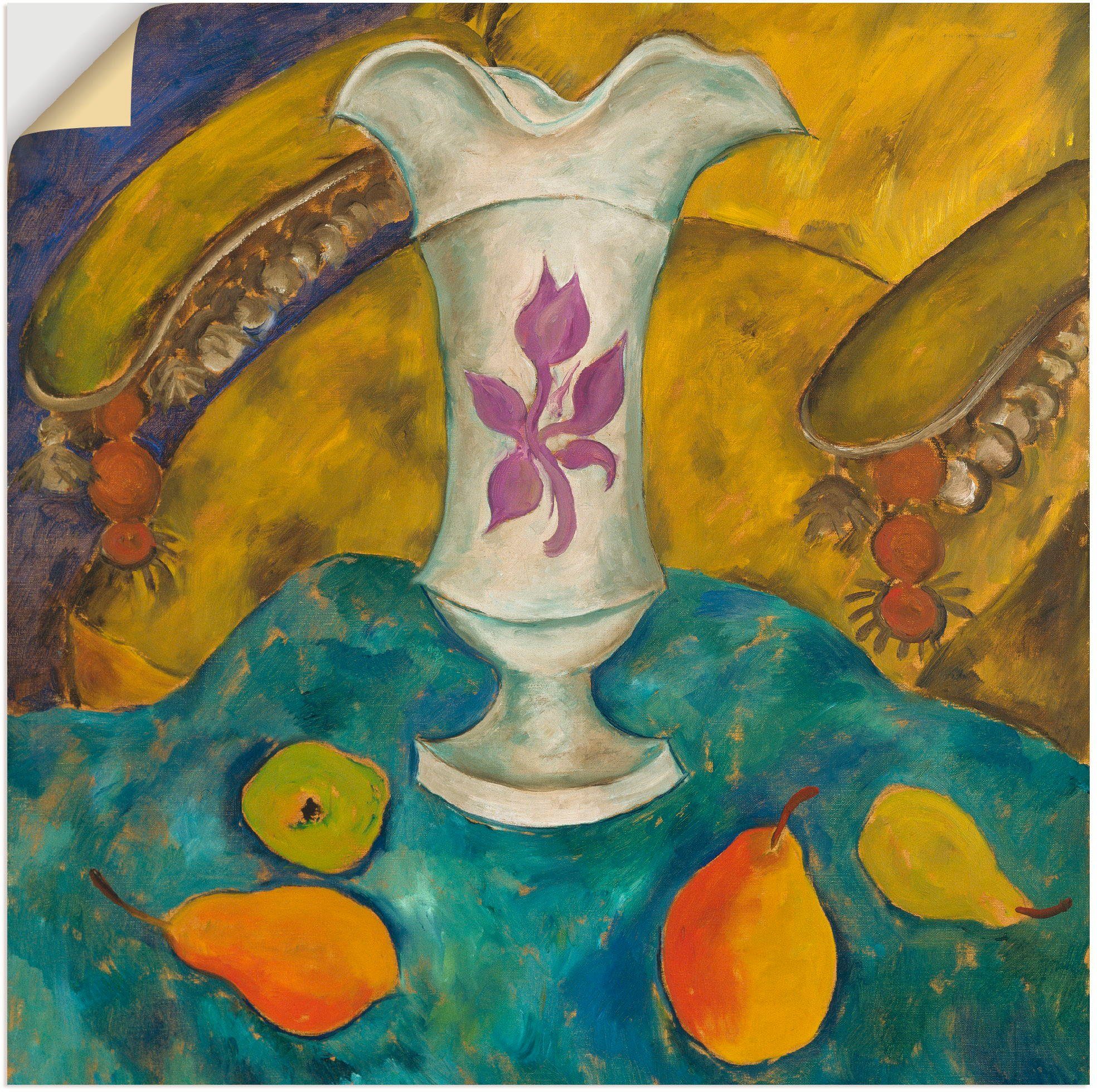 Artland Wandbild Stillleben mit weißer Vase und Früchten, Arrangements (1 St), als Alubild, Leinwandbild, Wandaufkleber oder Poster in versch. Größen