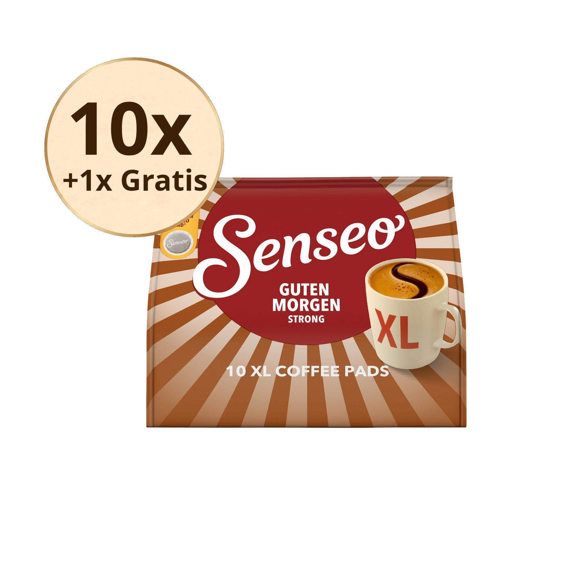 Senseo Kaffee Pads Guten Morgen Strong XL Senseopads 10x10 XL Kaffeepapds +1x10, 1375 g, +1x10 Gratis