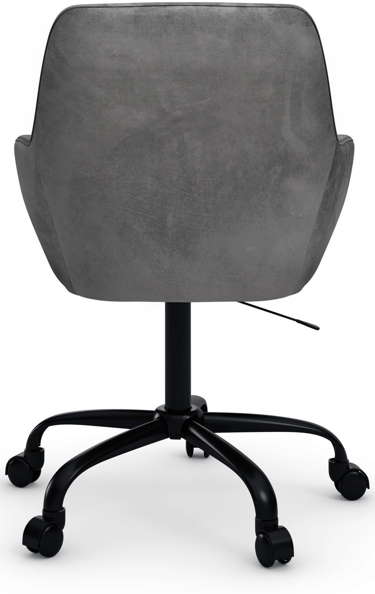 INOSIGN Bürostuhl Perry2, eleganter Samtstuhl, schwarzes Drehkreuz,Polsterung in Längsnaht-Optik