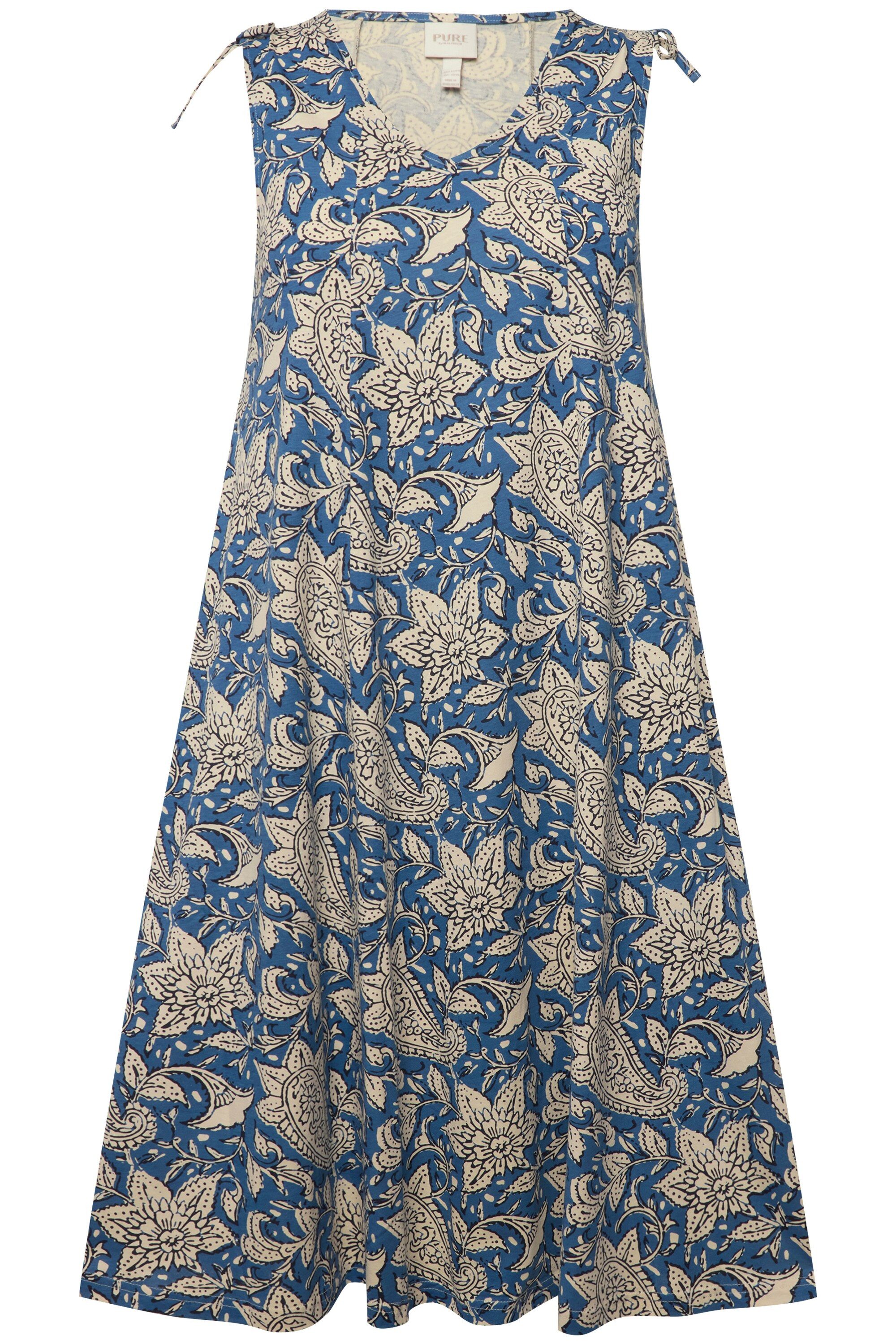 Ulla Popken Jerseykleid Midikleid Paisley V-Ausschnitt günstig online kaufen