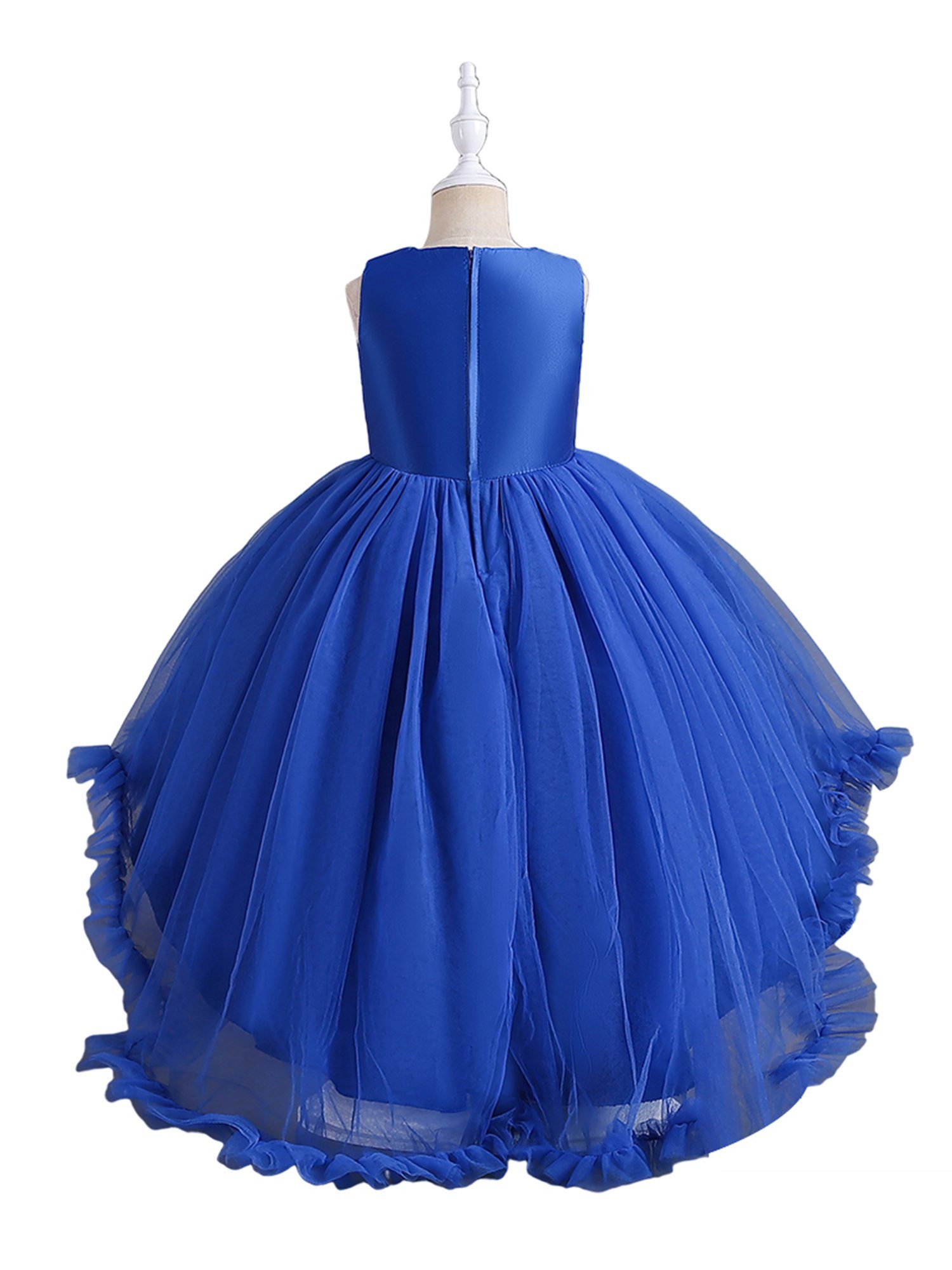 LAPA Abendkleid Mädchen Vokuhila-Kleid Maxikleid Spitzenkleid im Palaststil