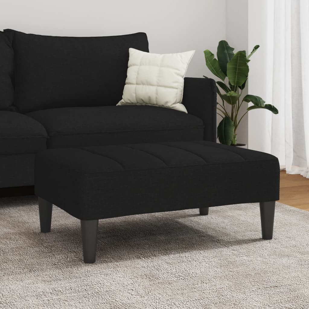 vidaXL Polsterhocker Fußhocker Schwarz 77x55x31 cm Stoff (1 St) – Bild 3 von 5