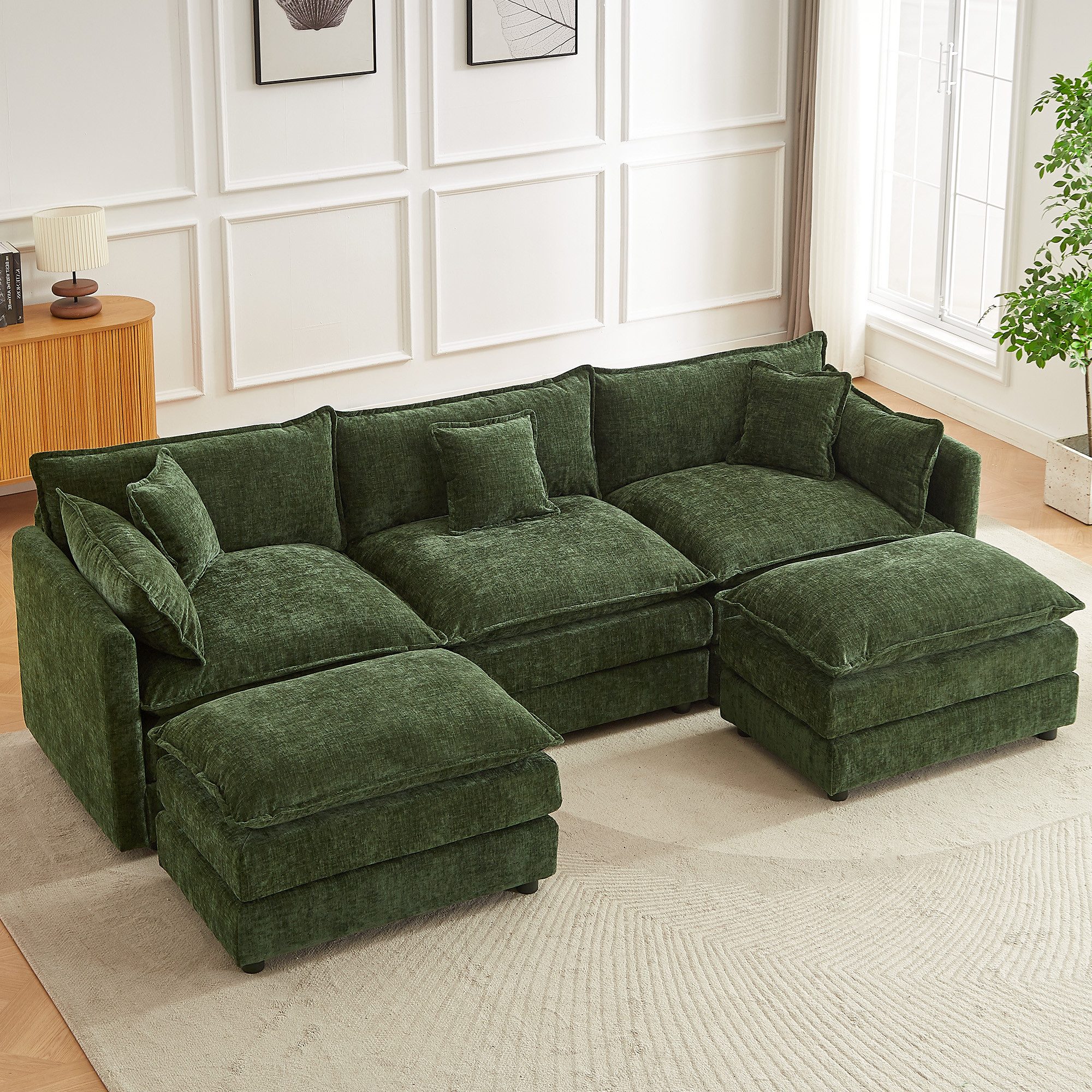 Jiexi Wohnlandschaft Wohnlandschaft Modulares Sofa Kord Ecksofa Wohnlandschaft flexibel