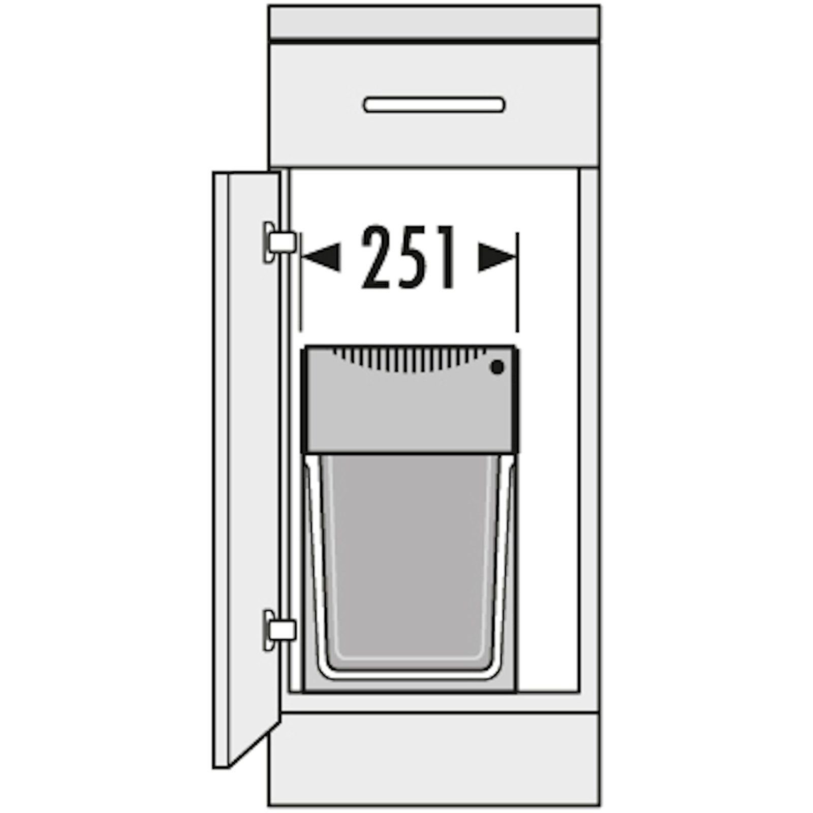 Hailo Einbaumülleimer AS Tandem - 24L/7L - Dunkelgrau 3666111, Abfallsammler Mülleimer – Bild 3 von 3
