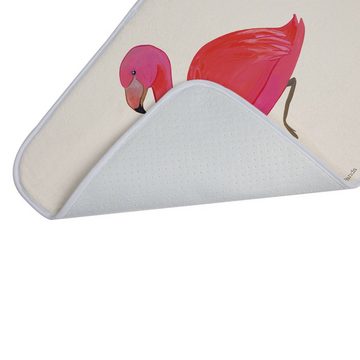 Badematte Flamingo Classic - Weiß - Geschenk, Tochter, Badteppich, Stolz, Badvo Mr. & Mrs. Panda, Höhe 1 mm, 100% Polyester, rechteckig, Einzigartiges Design