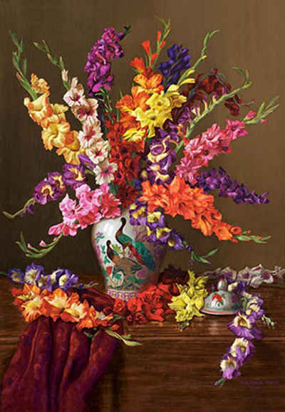 Castorland Puzzle Gladiolen in chinesischer Vase, Puzzleteile