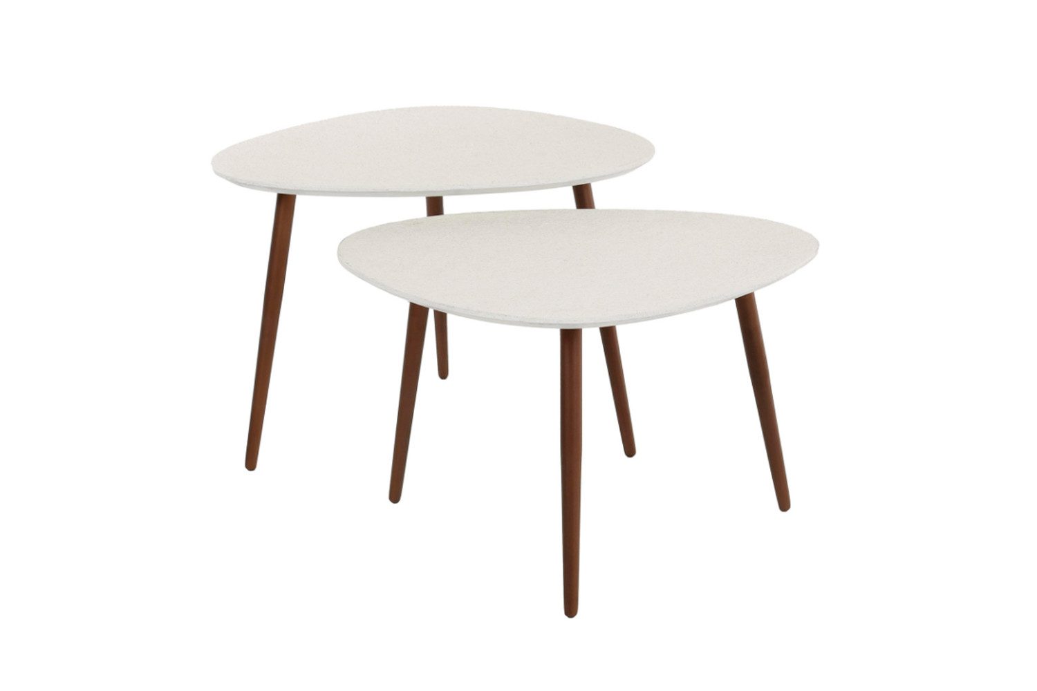 KAWOLA Couchtisch JAGO (Set, 2-St), Marmor weiß