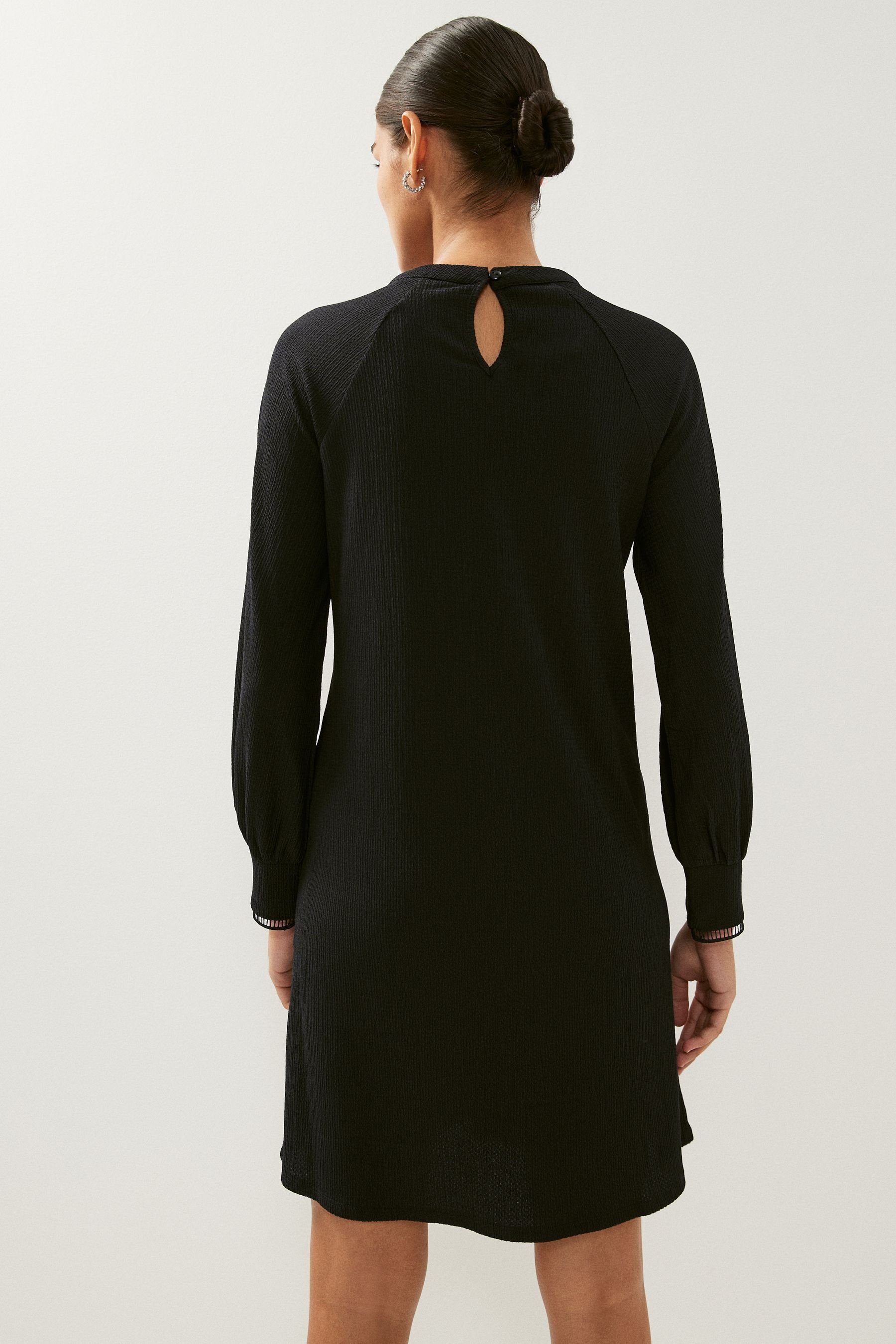 Next Minikleid Langarm-Minikleid mit Gitterdetail, Kurzgröße günstig online kaufen