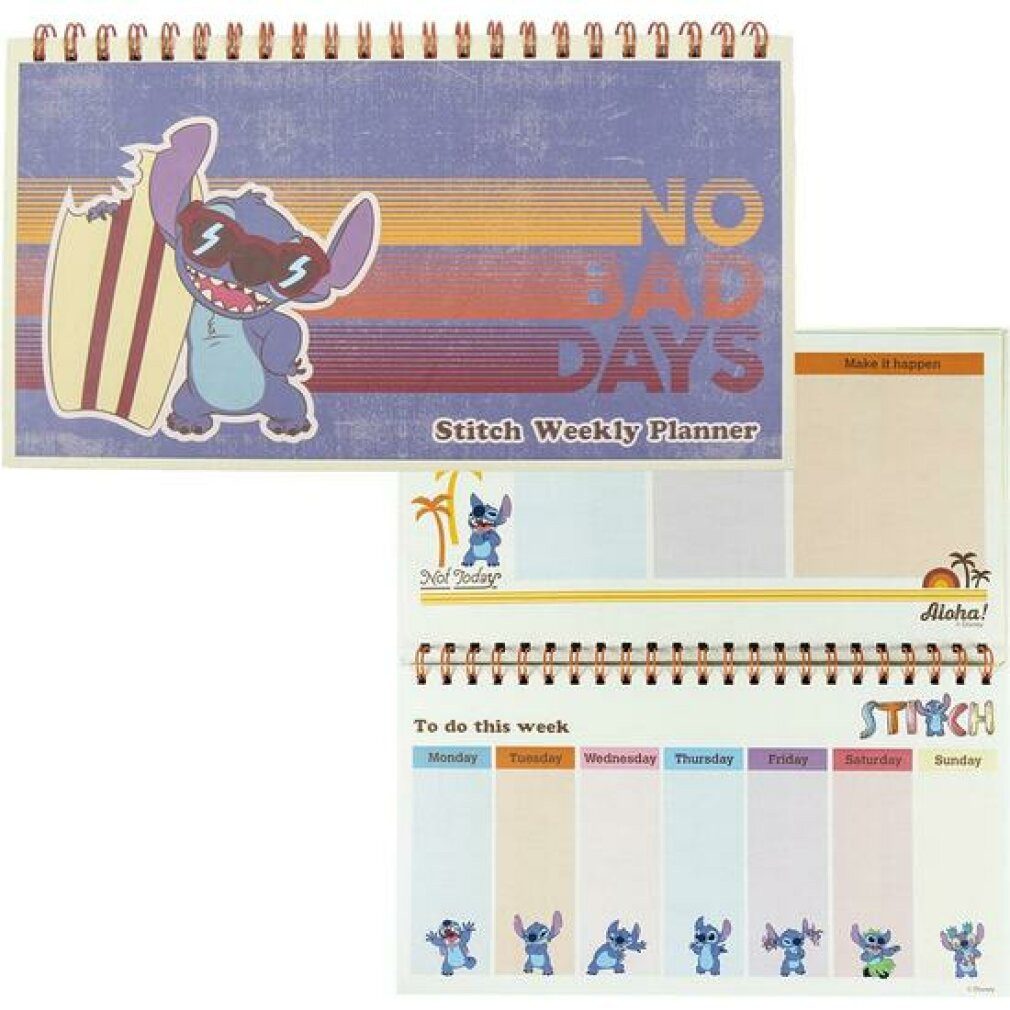 Artesanía Terminkalender Wöchentlicher Planer Disney Stitch (35 x 16,7 x 1 cm)