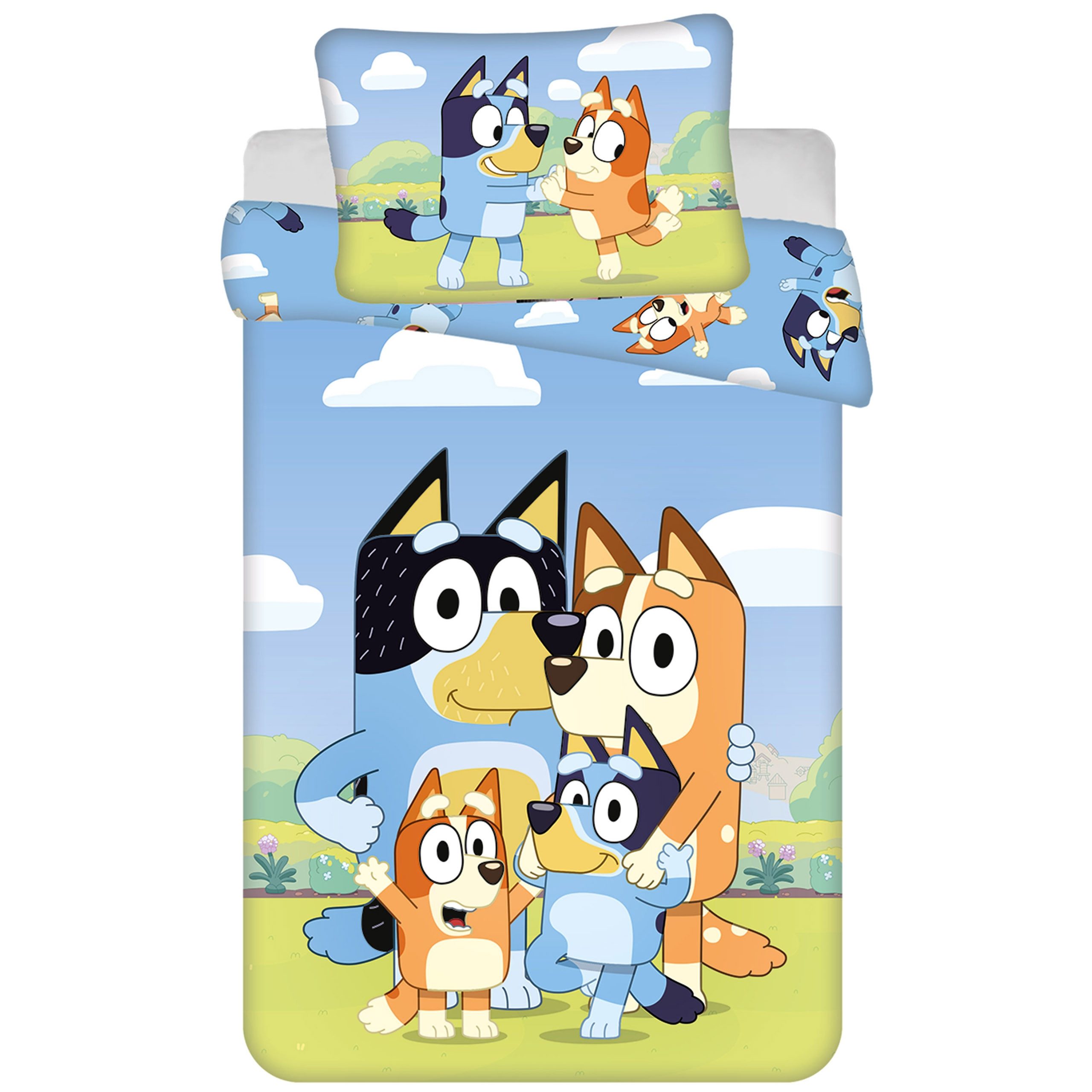 Sarcia.eu Kinderbettwäsche Bluey blaue Kinderbettwäsche aus Baumwolle, 100 x 135 + 40 x 60 cm