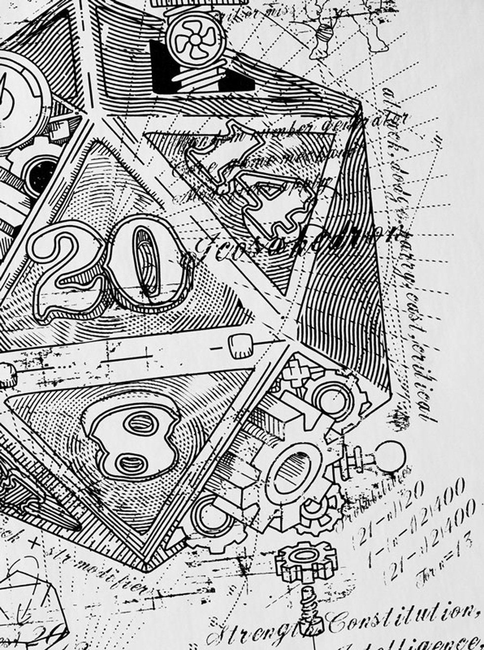 style3 T-Shirt D20 Da Vinci dungeon and tabletop dragons d20 pen paper roll günstig online kaufen