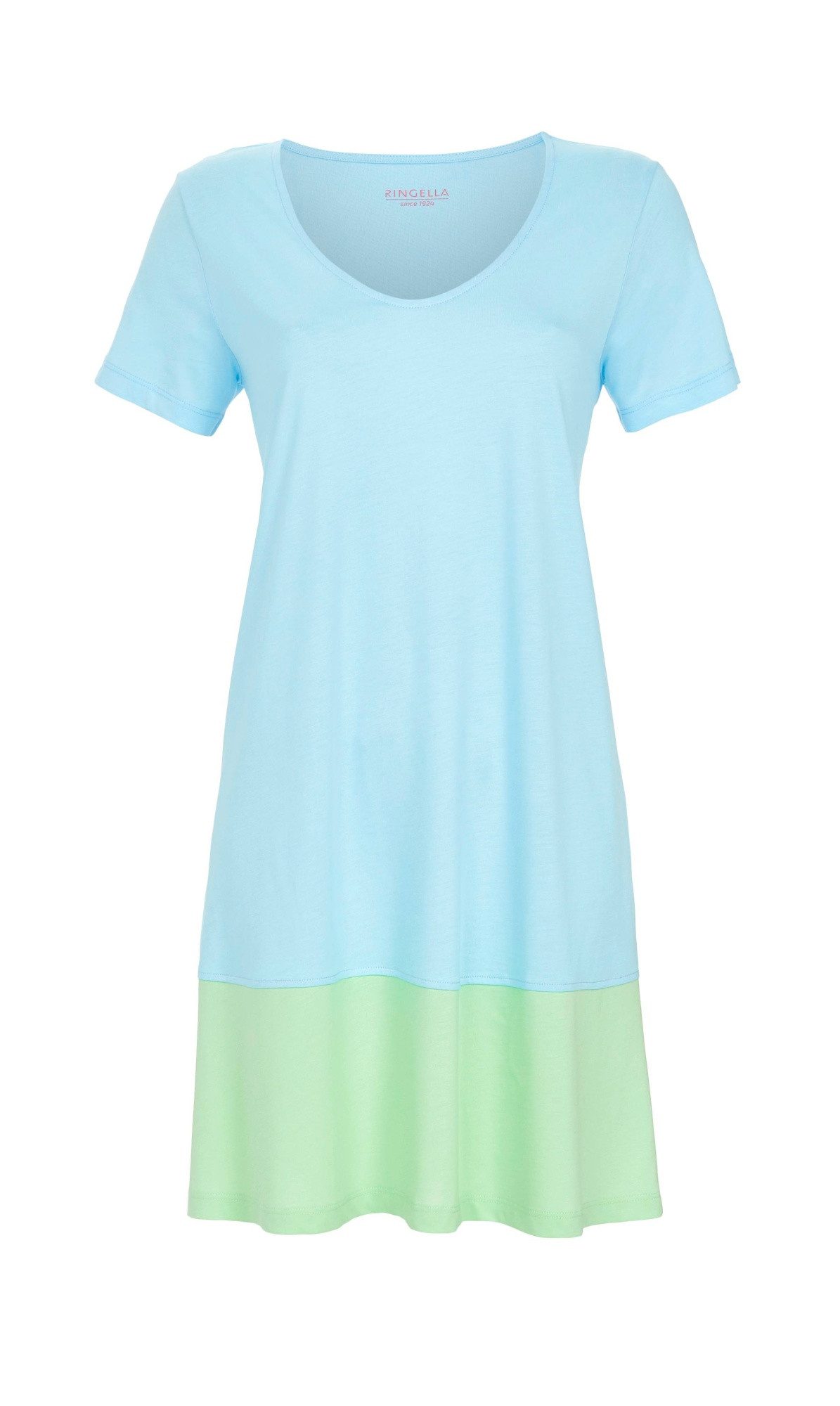 Ringella Nachthemd - Bigshirt mit breiter Blende in Kontrastfarbe 50% Baumwolle 50% Modal