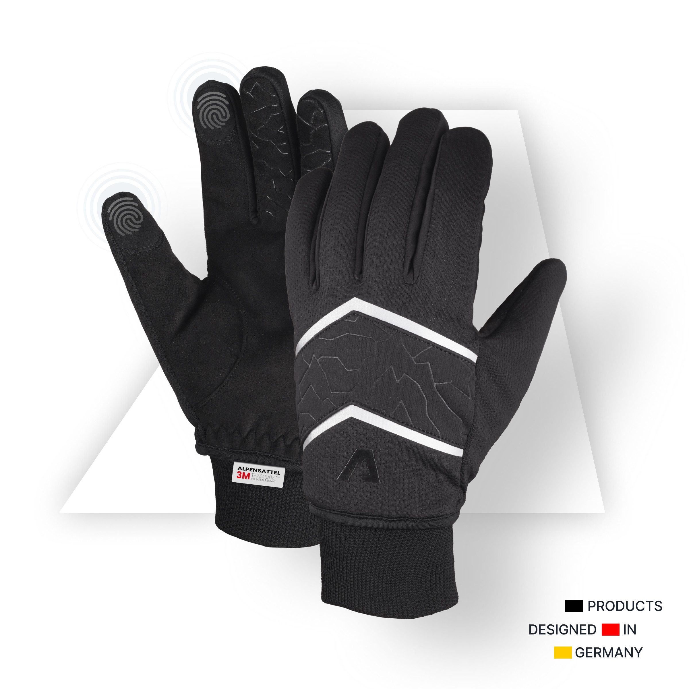 Alpensattel Велосипедні рукавички PolarTherm Winter Handschuhe (Handschuhset, 1-St., Thermofleece und Touchfunktion) warm, wasserdicht & touchscreenfähig