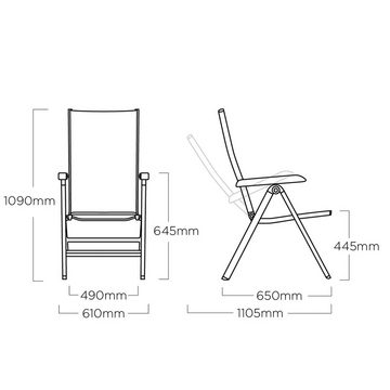 KETTLER Gartenstuhl Kettler Granada Multipositionssessel Klappsessel silber/ anthrazit