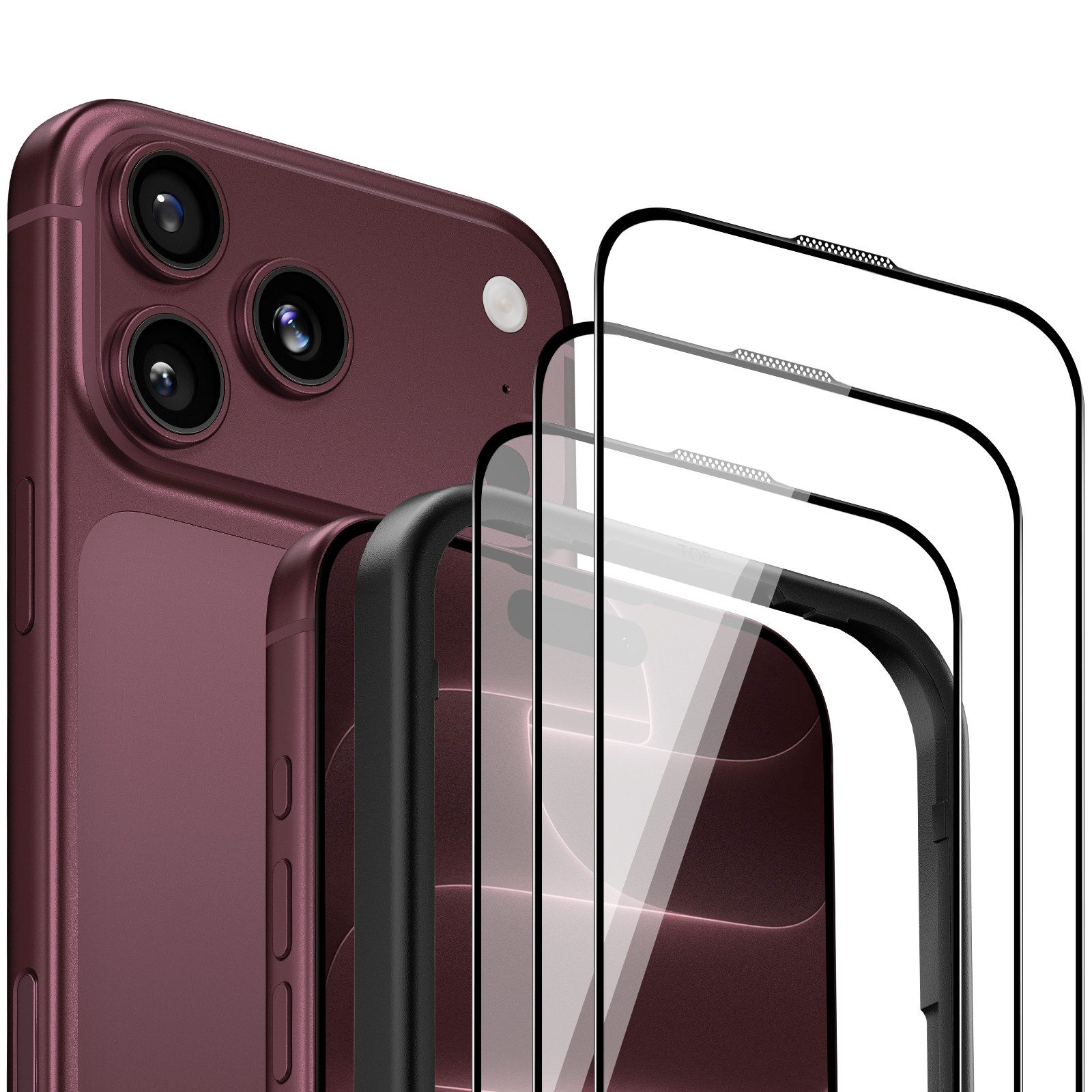 Sytifro Schutzfolie Panzerglas für iPhone 17 & 16, 10H Härte Schutzfolie, Displayschutz, (iPhone 17 Pro Max/ iPhone 17 Pro/ iPhone 17 Air/ iPhone 17/ iPhone 16 Pro Max/ iPhone 16 Pro/ iPhone 16 Plus/ iPhone 16, HD- Panzerglasfolie, blasenfrei Displayschutzfolie), 3 Schutzglas + 1 Montagerahmen, Premium Panzerfolie