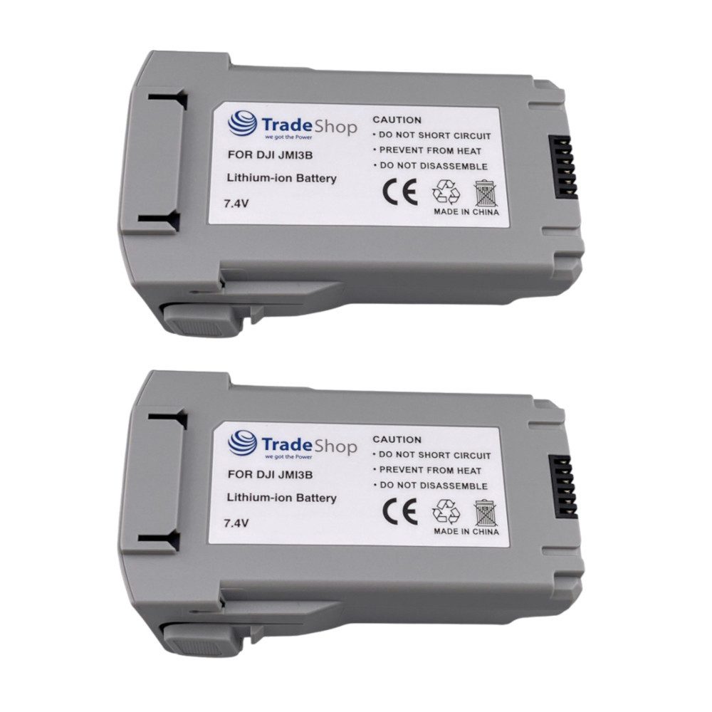 Trade-Shop 2x Akku passend für DJI Mini 3, Mini 3 Pro, Mini 4, JMI3B, BWX162 Akku Li-Ion 3850 mAh (7.4 V)