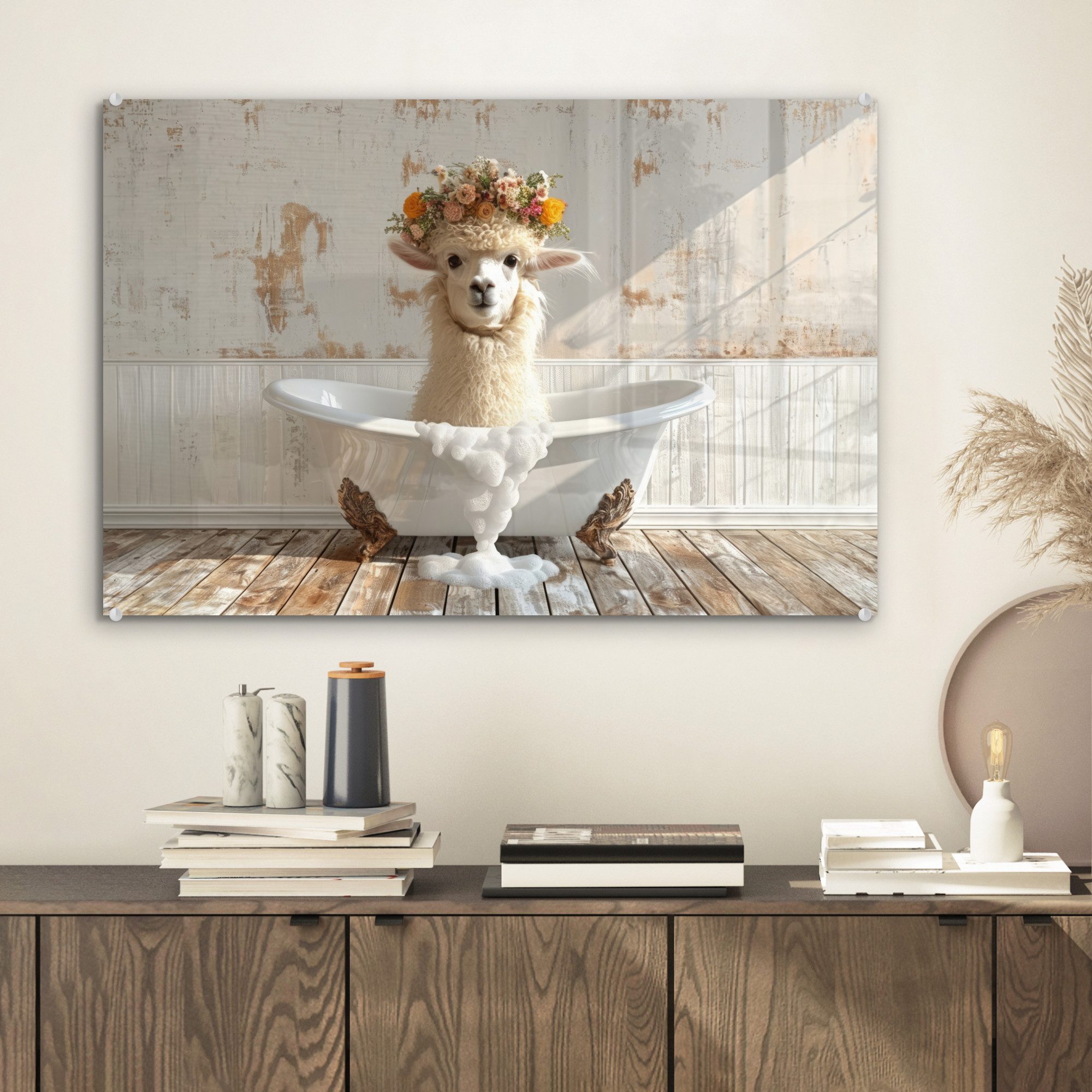 MuchoWow Acrylglasbild Vintage - Alpaka - günstig online kaufen