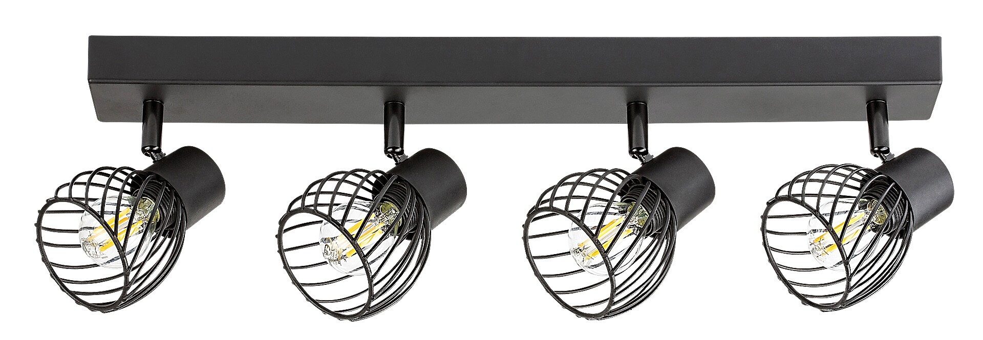Rabalux LED Deckenspots "Aberama" 4-flammig, Kunststoff, schwarz, Kugel, E14, ø85mm