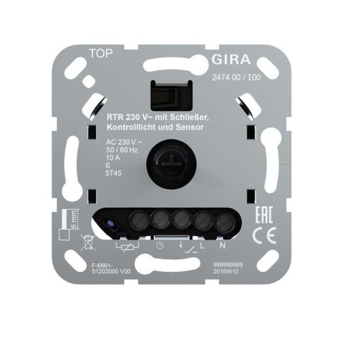 GIRA Klein-Durchlauferhitzer Gira Raumtemperaturregler 247400