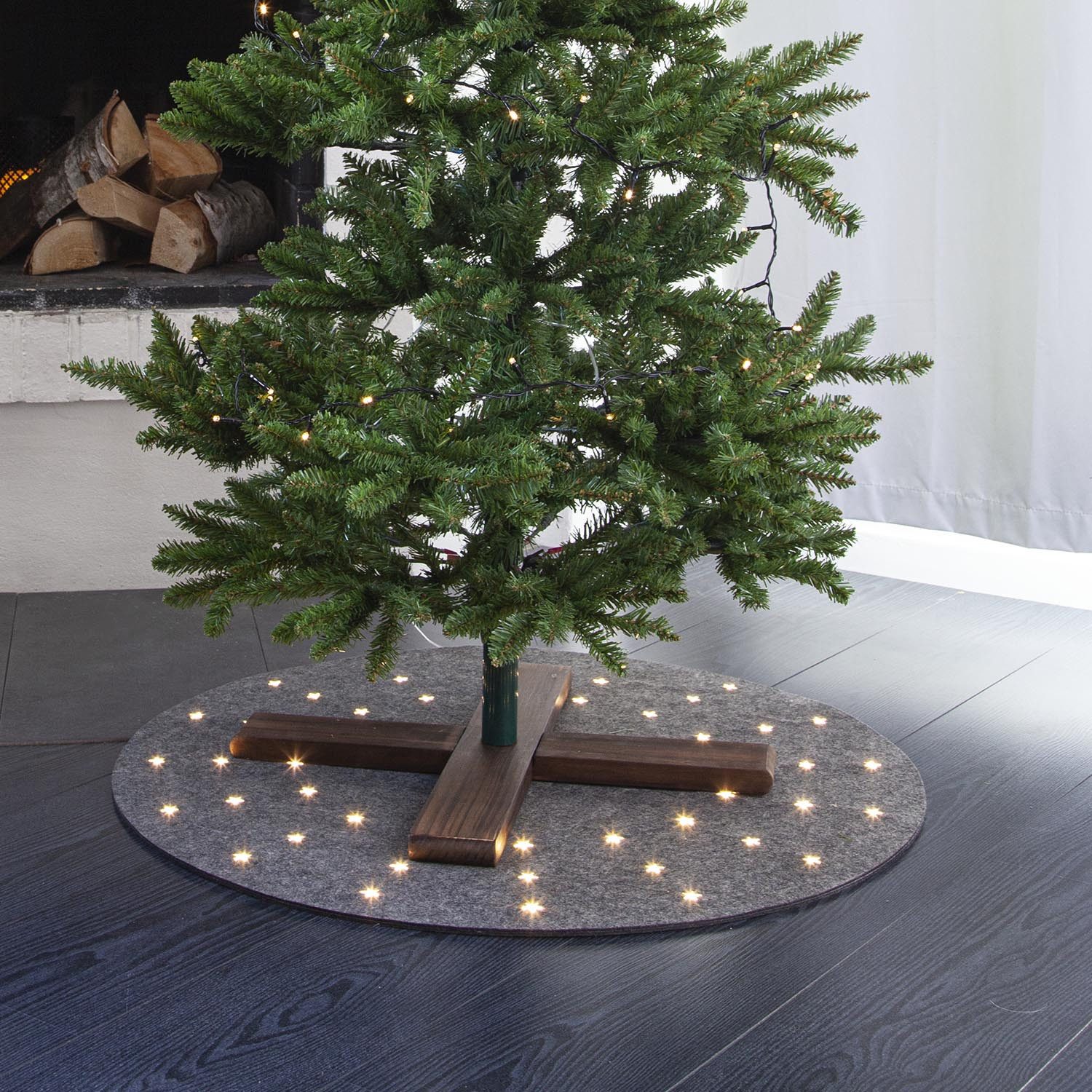 STAR TRADING LED Dekolicht Weihnachtsbaum-Teppich Granne günstig online kaufen