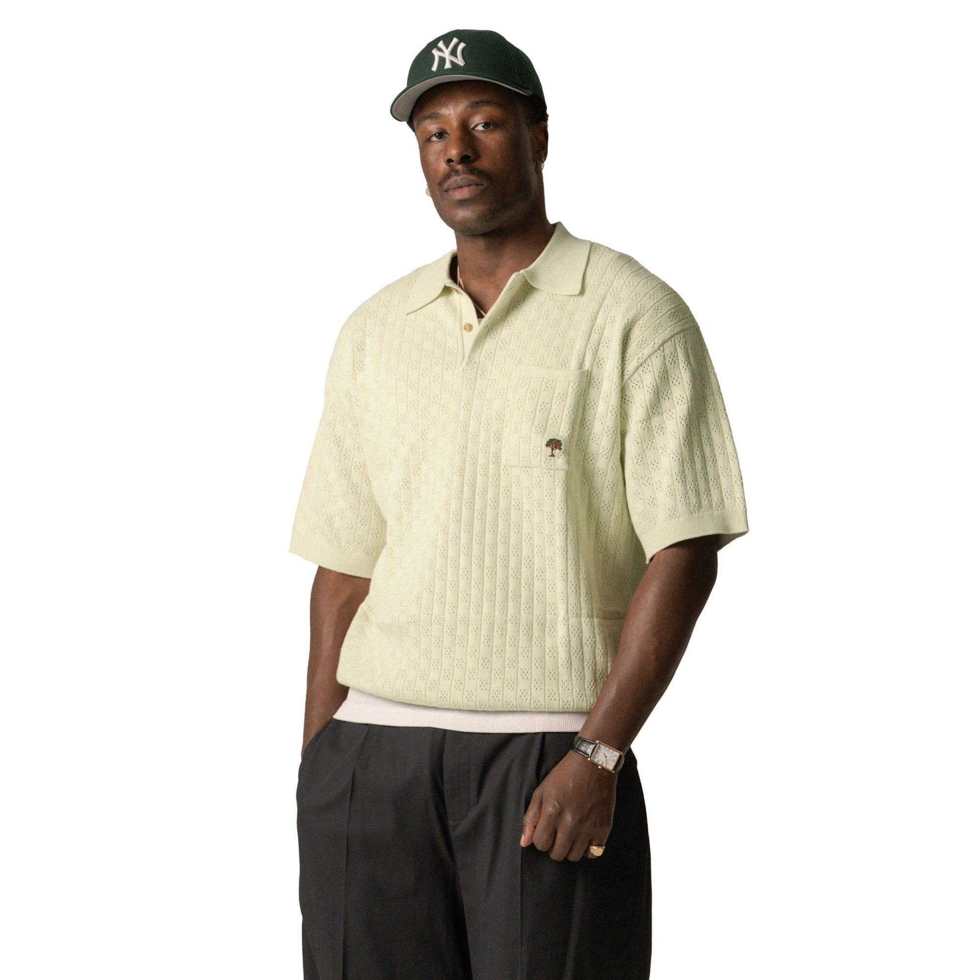 BLKVIS T-Shirt Pointelle Polo, grün