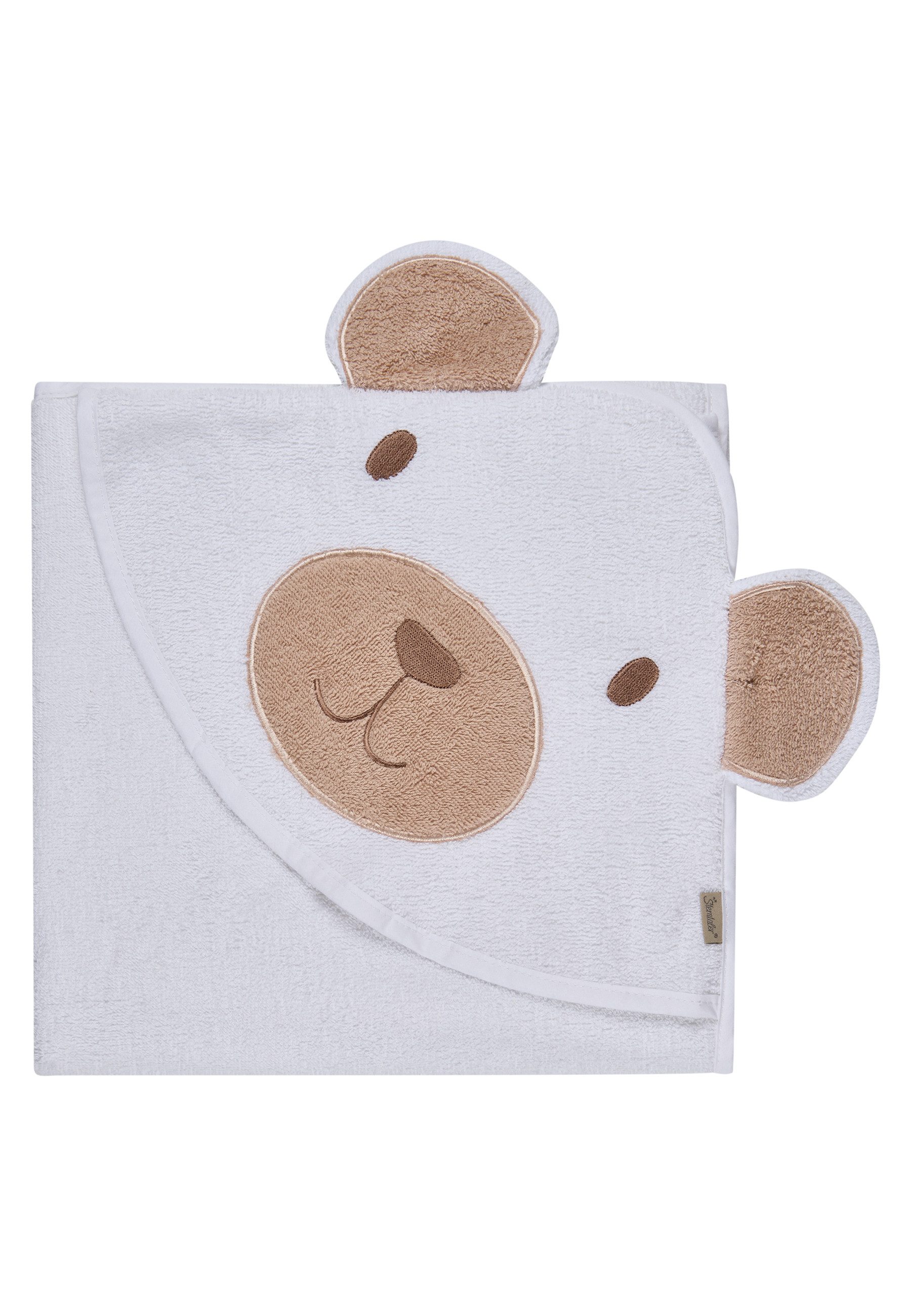 Sterntaler® Badetuch Motiv-Kapuzenbadetuch BÄR Bo, Frottee (1-St), Kapuzenbadetuch 100x100cm, aus weichemFrottee, mit süßer Applikation