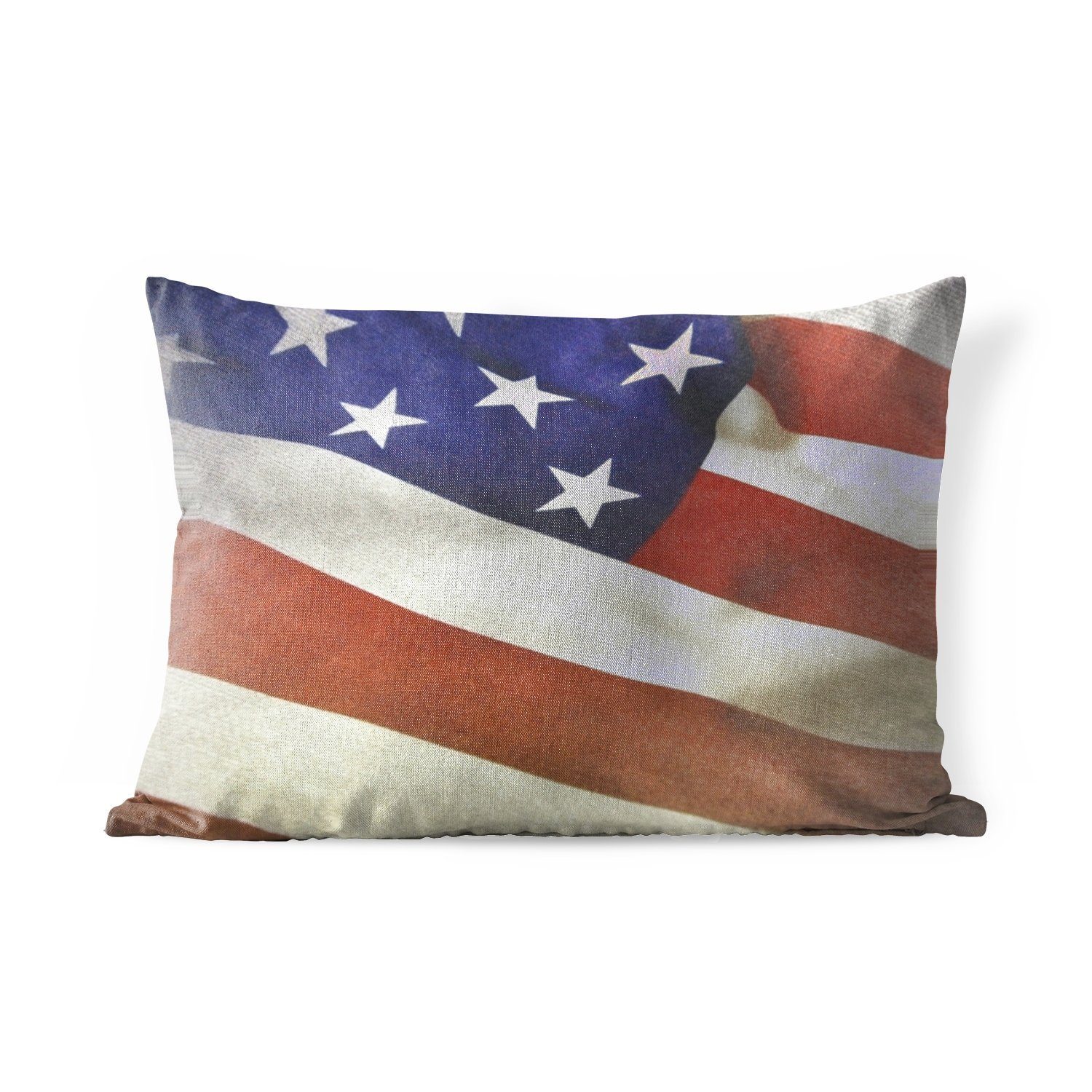 MuchoWow Dekokissen Klassische Flagge Vereinigte Staaten, Outdoor-Dekorationskissen, Polyester, Dekokissenbezug, Kissenhülle
