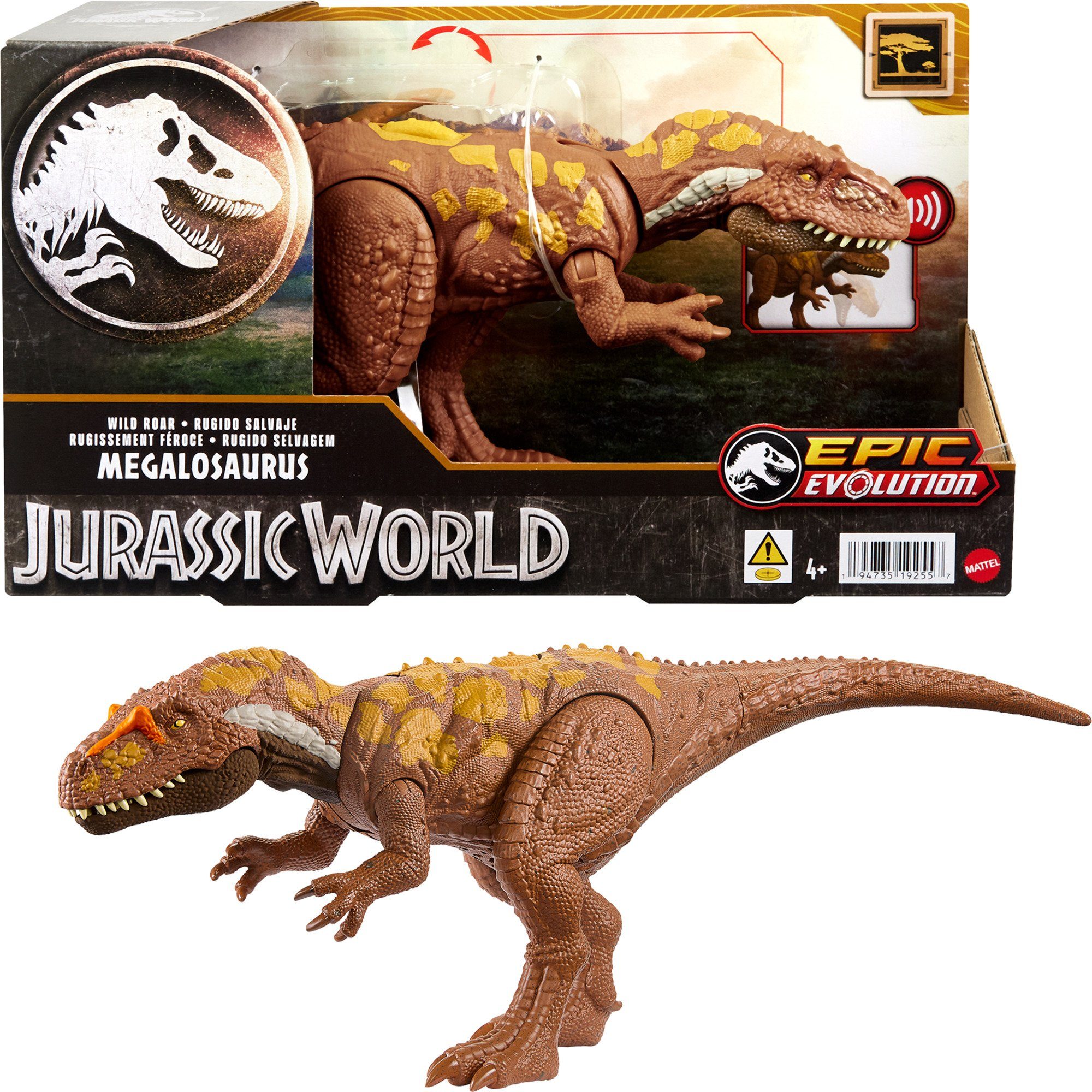 Mattel® Spielfigur Jurassic World Wild Roar Megalosaurus