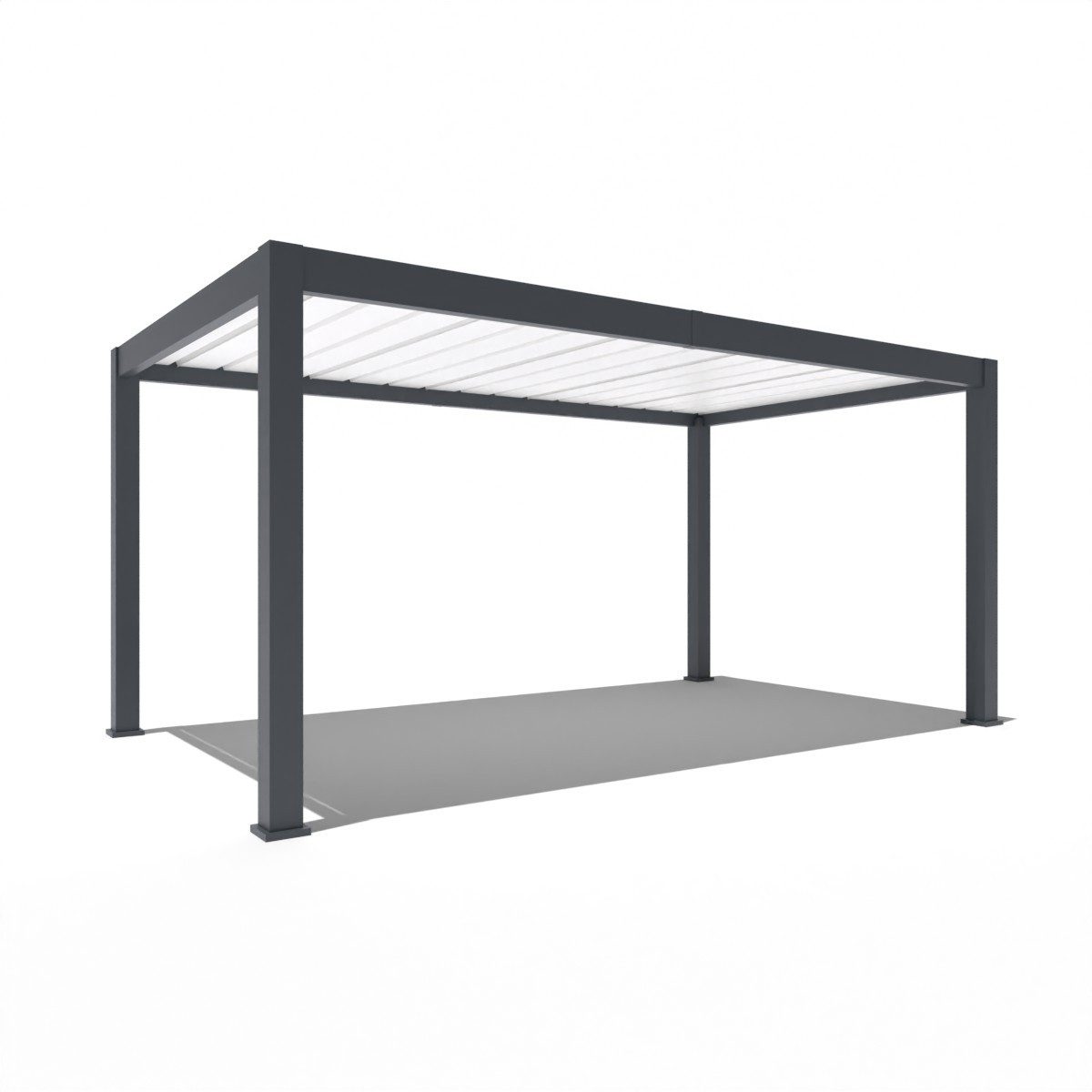 Weide Einzelcarport Carport Aluminium Pergola 3 x 5,3 M Garage anthrazit, BxT: 530x300 cm, 236 cm Einfahrtshöhe