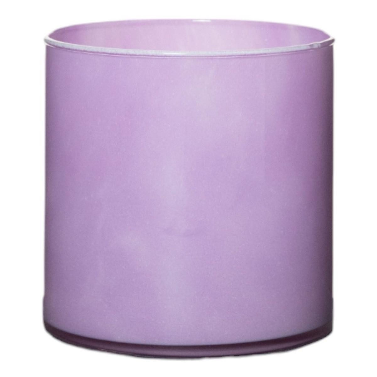 INNA-Glas Kerzenhalter Teelicht Glas Zylinder SANYA EARTH, lavendel, 18cm, Ø18cm