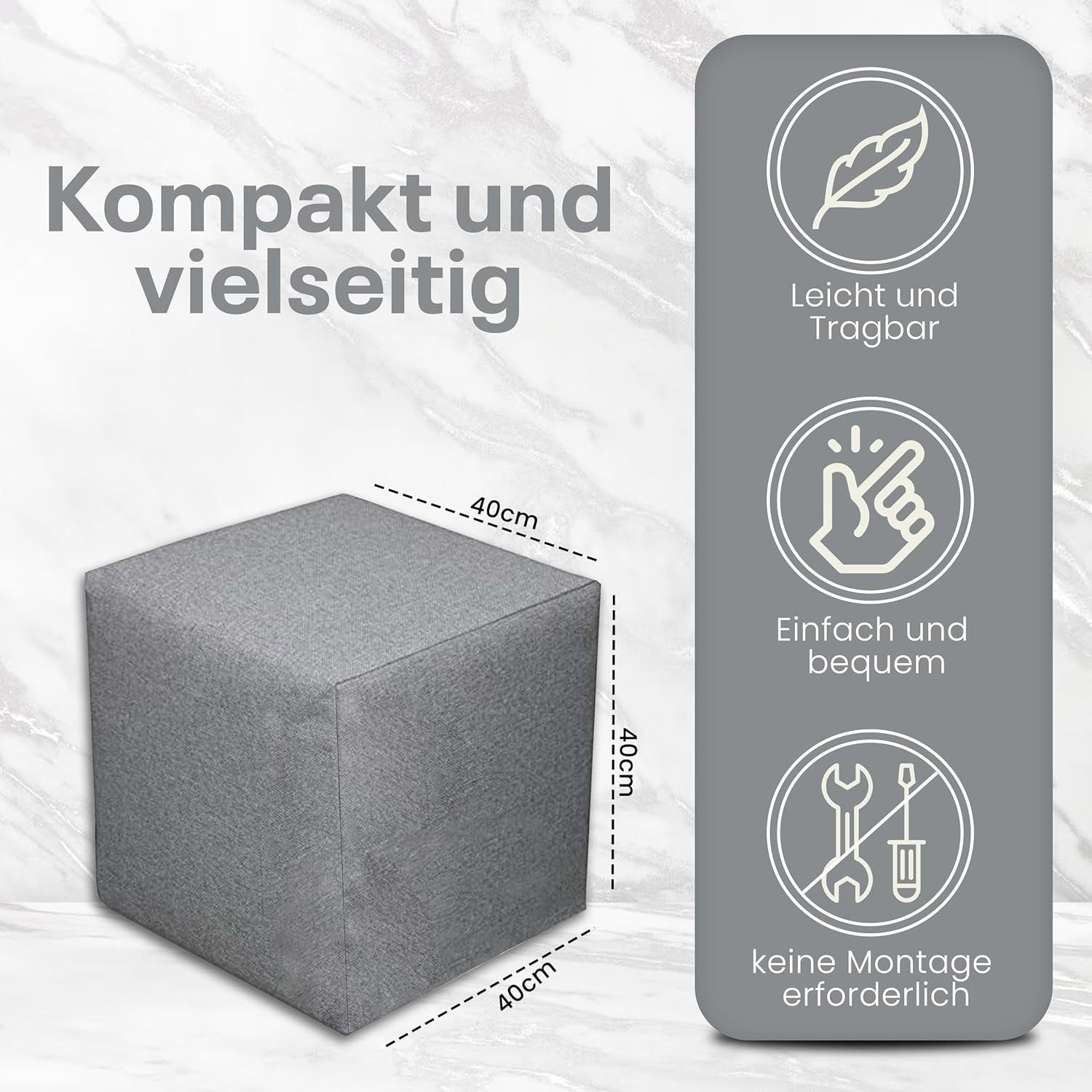 Best for Home Sitzhocker Best For Home Cube Pouf – Stilvoller Samt Hocker & günstig online kaufen