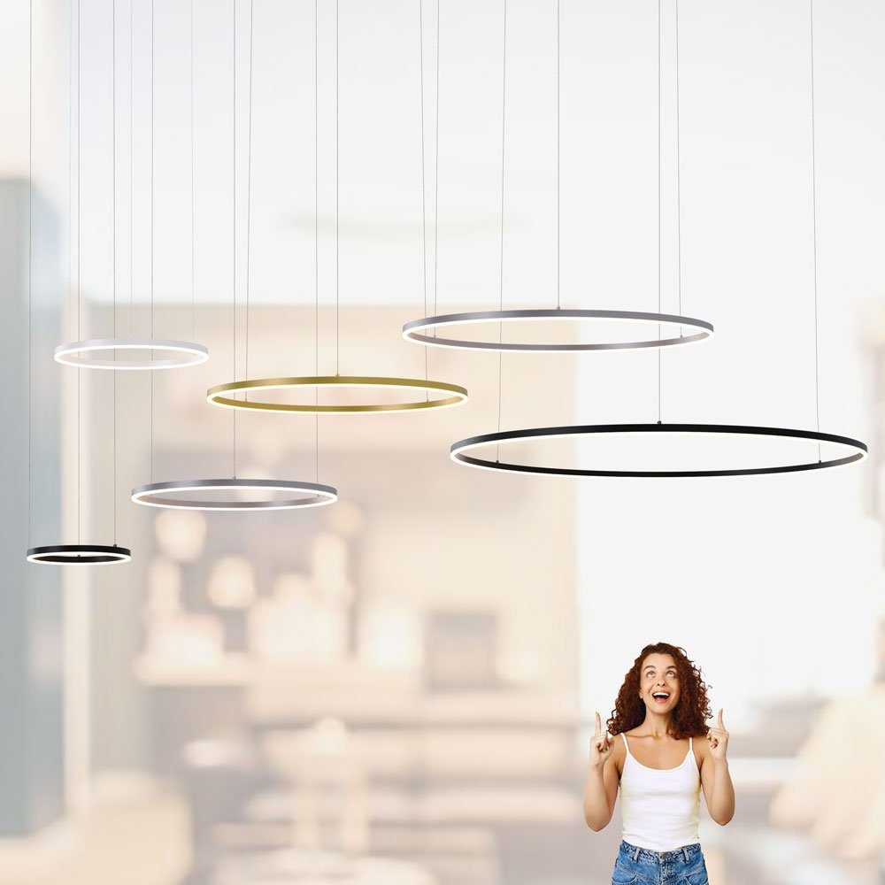 Pendelleuchte Gold, direkt LED Abhängung Warmweiß s.luce oder Ring 5m 100 Pendelleuchte indirekt