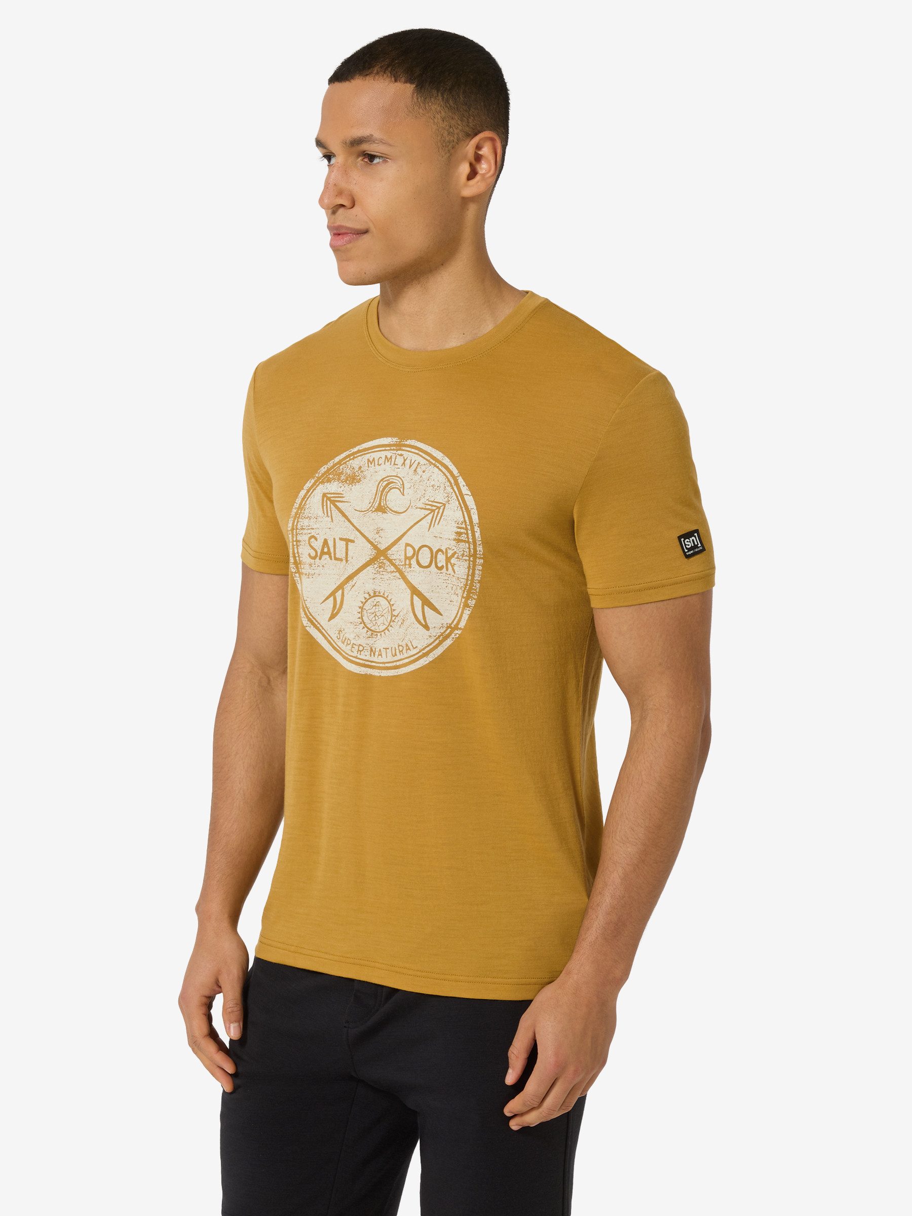 SUPER.NATURAL T-Shirt für Herren, Merino SALT & ROCK stylisch, atmungsaktiv