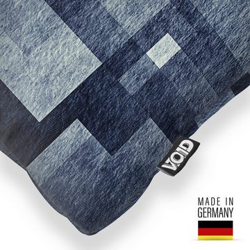 Kissenbezug, VOID (1 Stück), Sofa-Kissen Fliesen Muster Blau Grau gemustert geometrisch abstrakt Wand Oberfläche Batik