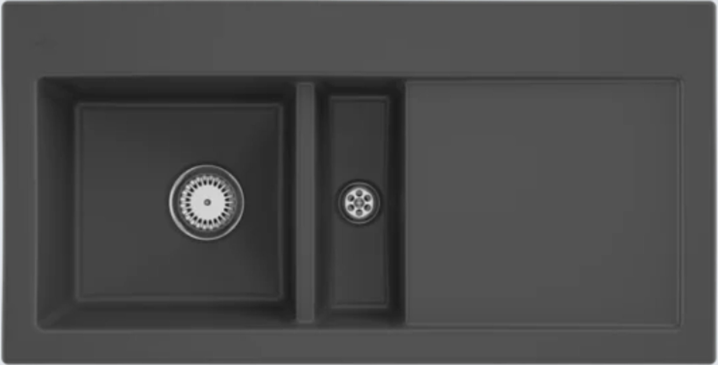 Villeroy & Boch Küchenspüle 6770 01 i4, Rechteckig, 100/22 cm, Geschmacksmuster geschützt, Becken links und rechts möglich