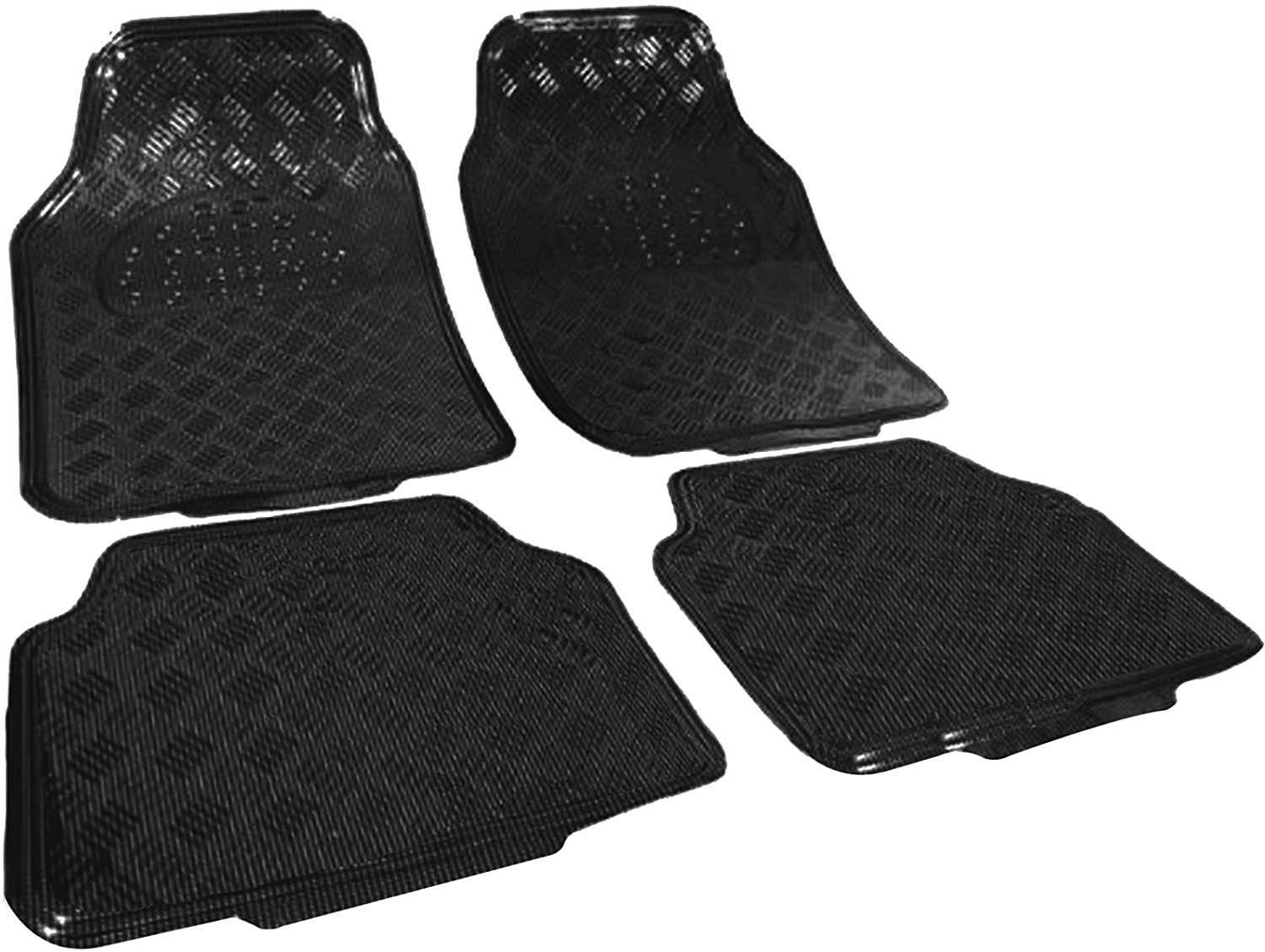 Universal 4-teilig Woltu, Chrom Alu Optik Auto Fußmatten Fußmatte,
