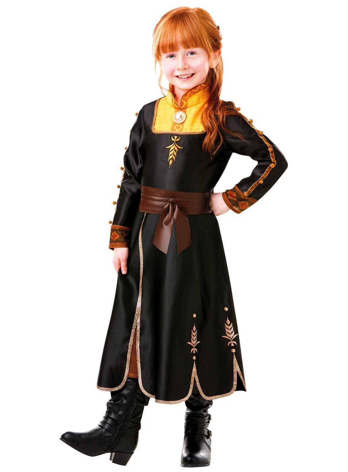 Rubie´s Prinzessin-Kostüm Eiskönigin 2 Anna Karneval Faschingskostüm Kinder, Hochwertige Version des Anna-Outfits aus 'Frozen 2'