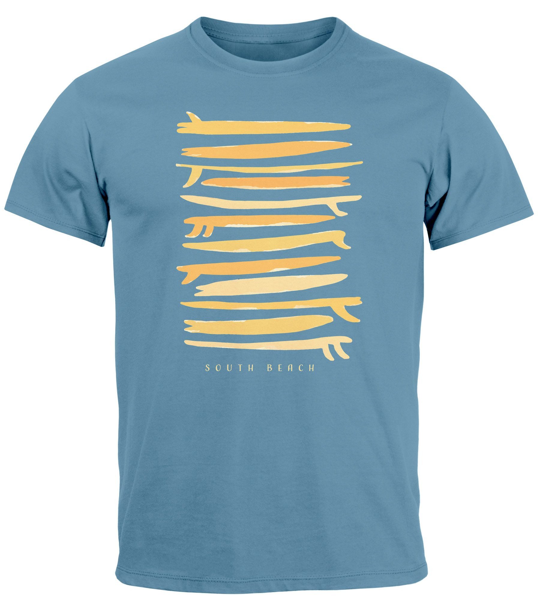 Neverless Print-Shirt Herren T-Shirt Surfboards South günstig online kaufen
