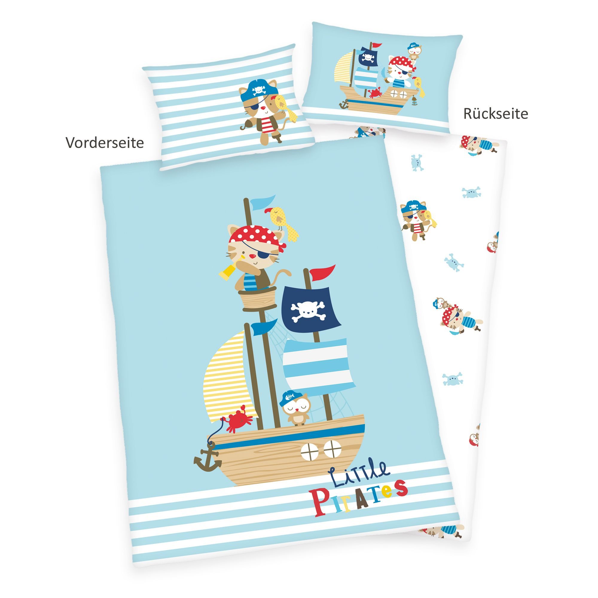 Herding Babybettwäsche Herding Baby Bettwäsche Lara Little Pirat 100 x 135 und 40 x 60 cm, Langlebig. € 27,45