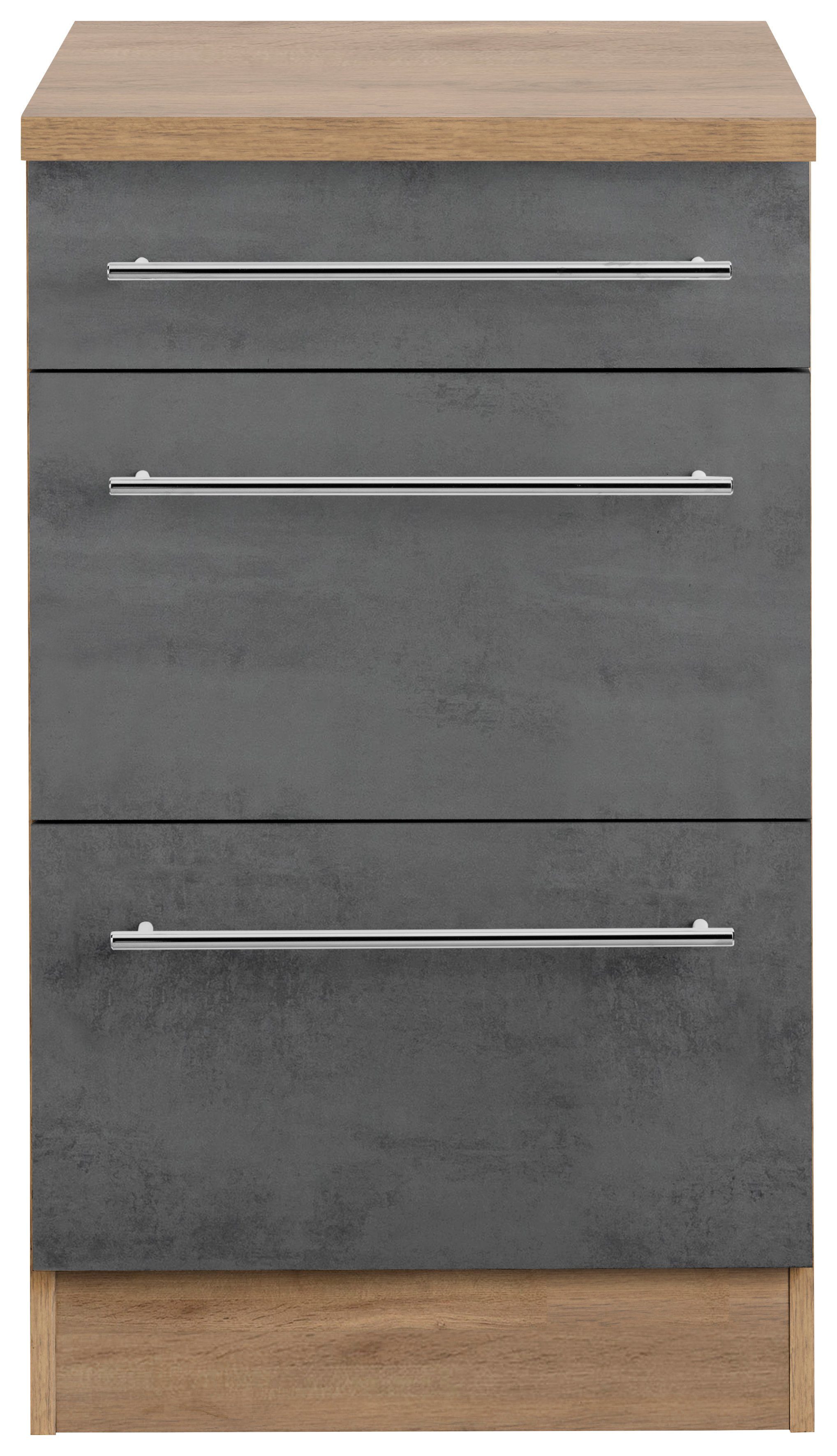 KOCHSTATION Unterschrank KS-Samos 50 cm breit, mit 2 großen Auszügen – Bild 2 von 5