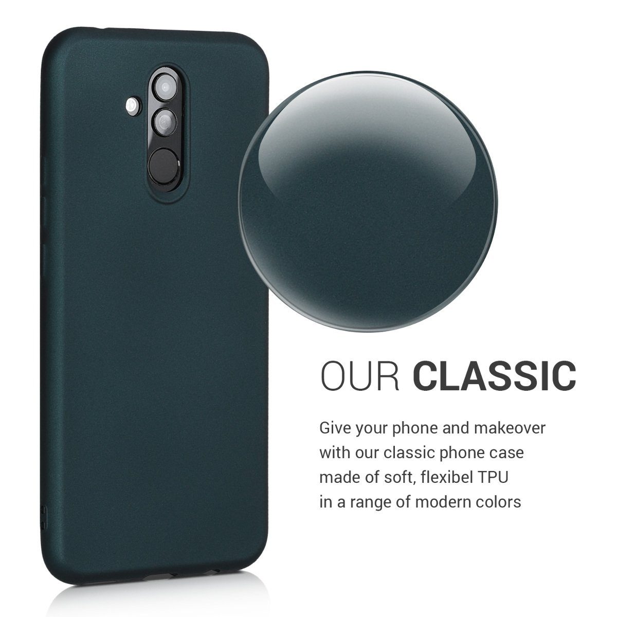 kwmobile Handyhülle Handyhülle für Huawei Mate 20 Lite Hülle, Silikon Case metallisch schimmernd - Schutzhülle Cover