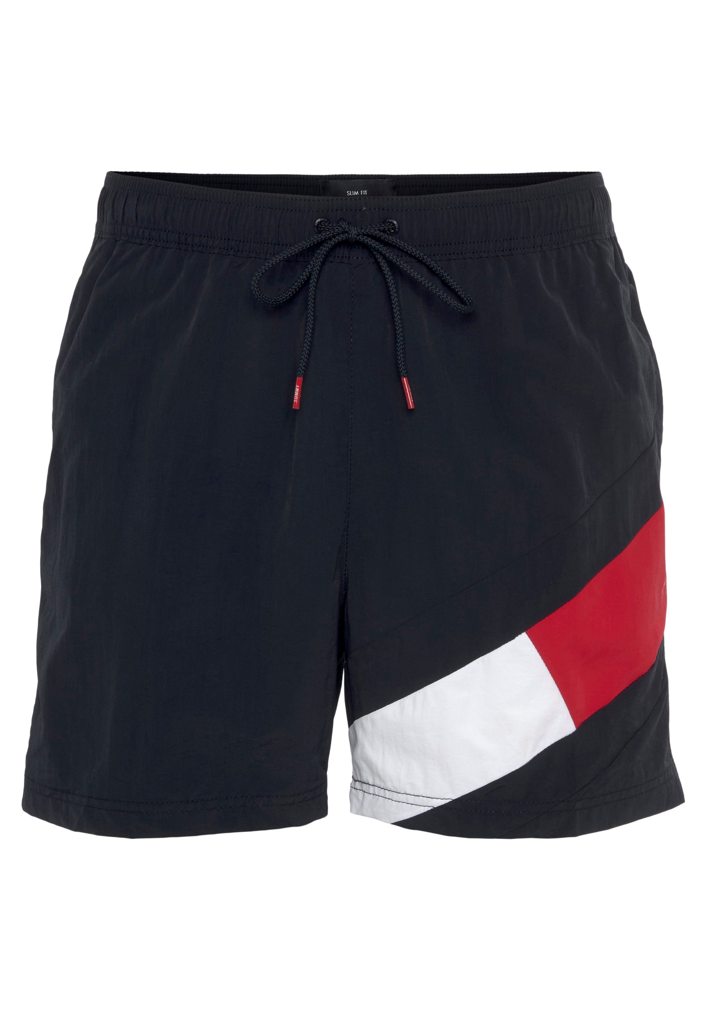 Hilfiger Tommy Markenlabel Desert-Sky mit MEDIUM Tommy Swimwear SF Badeshorts DRAWSTRING Hilfiger