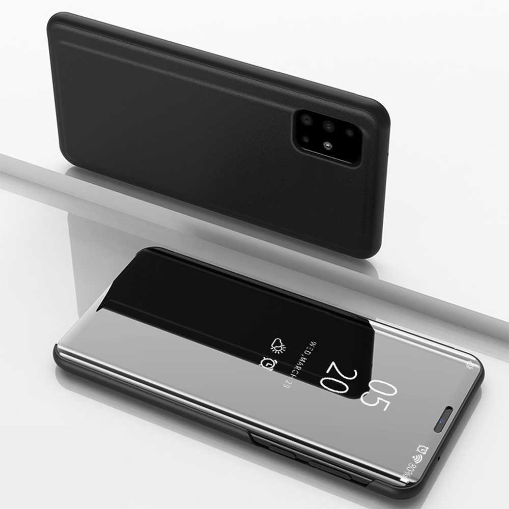 FITSU Handyhülle Spiegel Hülle für Samsung Galaxy A71 Handytasche, Schlanke  Klapphülle, elegantes Flipcase, Handyhülle mit Standfunktion