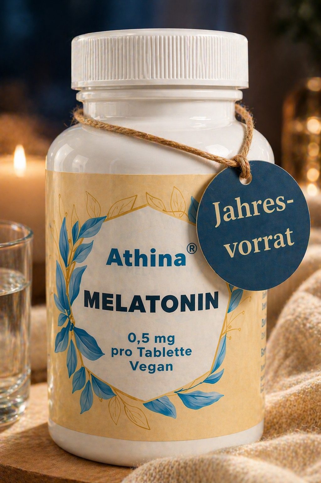 Athina Athina Melatonin – 365 Tabletten – 0,5mg Melatonin pro Tablette Kapseln, 70 g