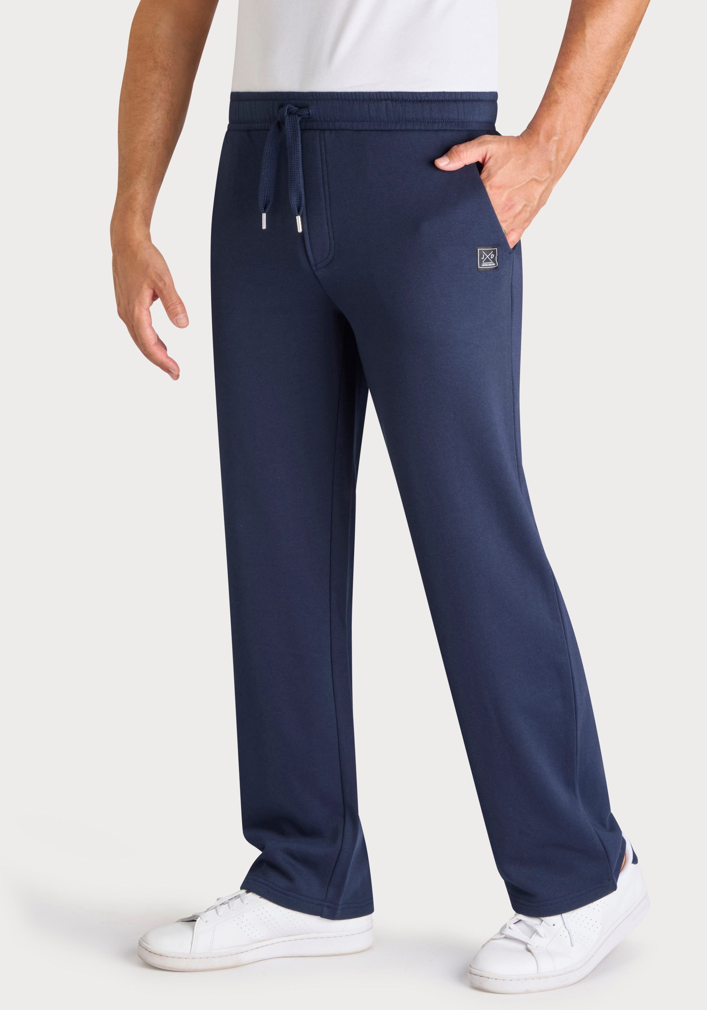 John Devin Sweathose - Jogginghose aus innen angerauter Sweatware mit breiter Kordel und seitlichen Taschen – Bild 4 von 5