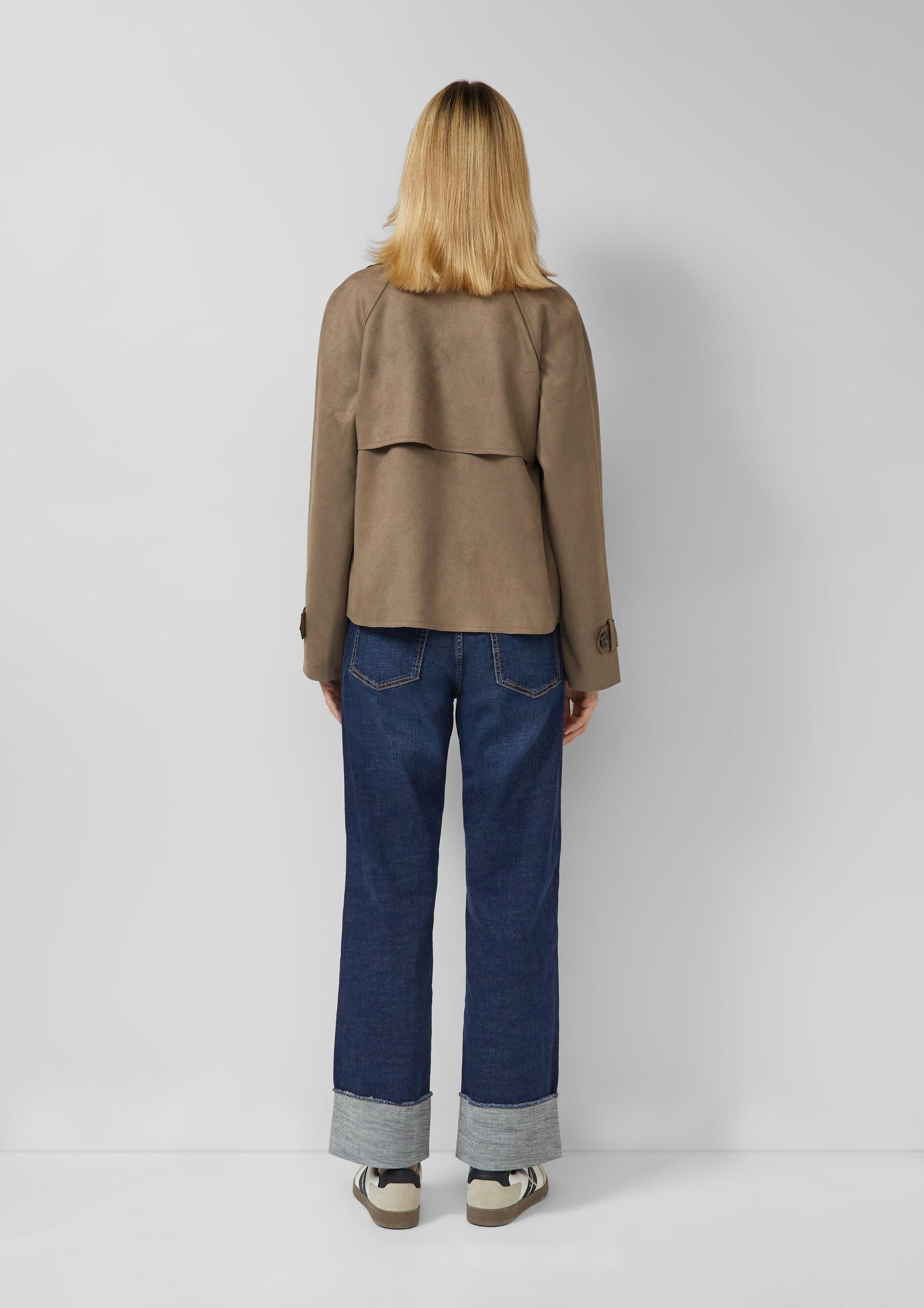 s.Oliver Funktionsjacke Outdoor-Jacke Cabanjacke im Relaxed Fit in Velourslederoptik