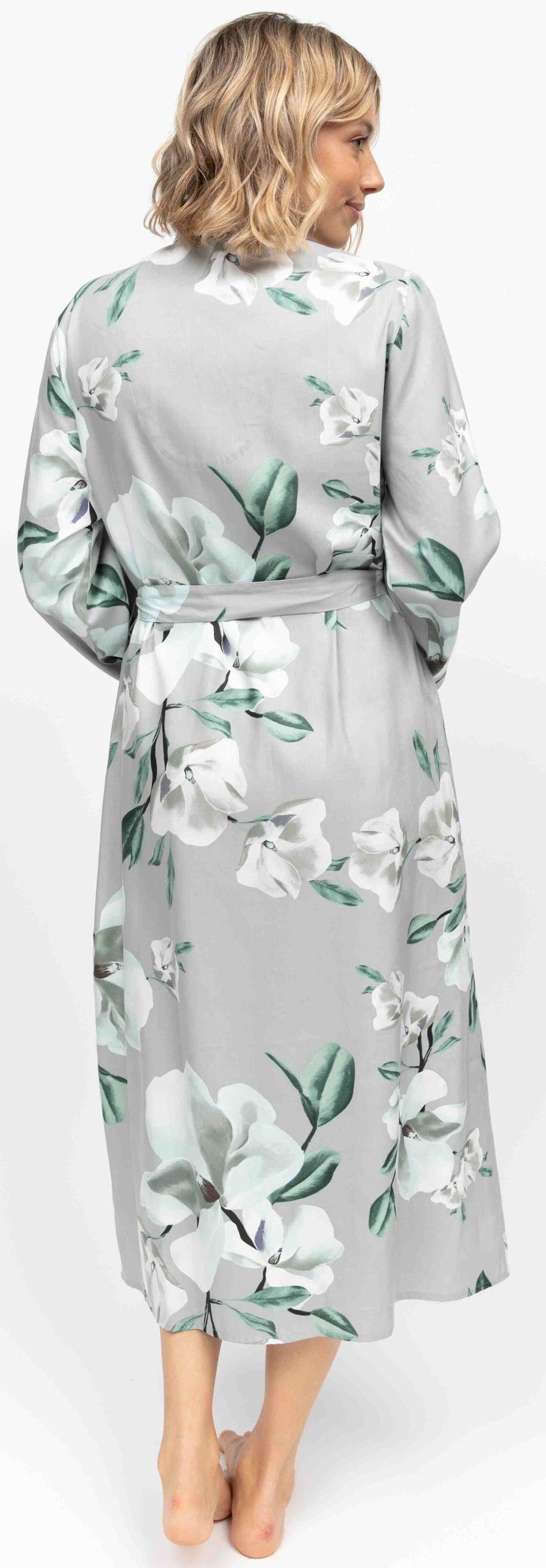 Cyberjammies Kimono Edler Damen Morgenmantel, lang, Baumwollmischung, Kimono Kragen, Gürtel, Edles Design