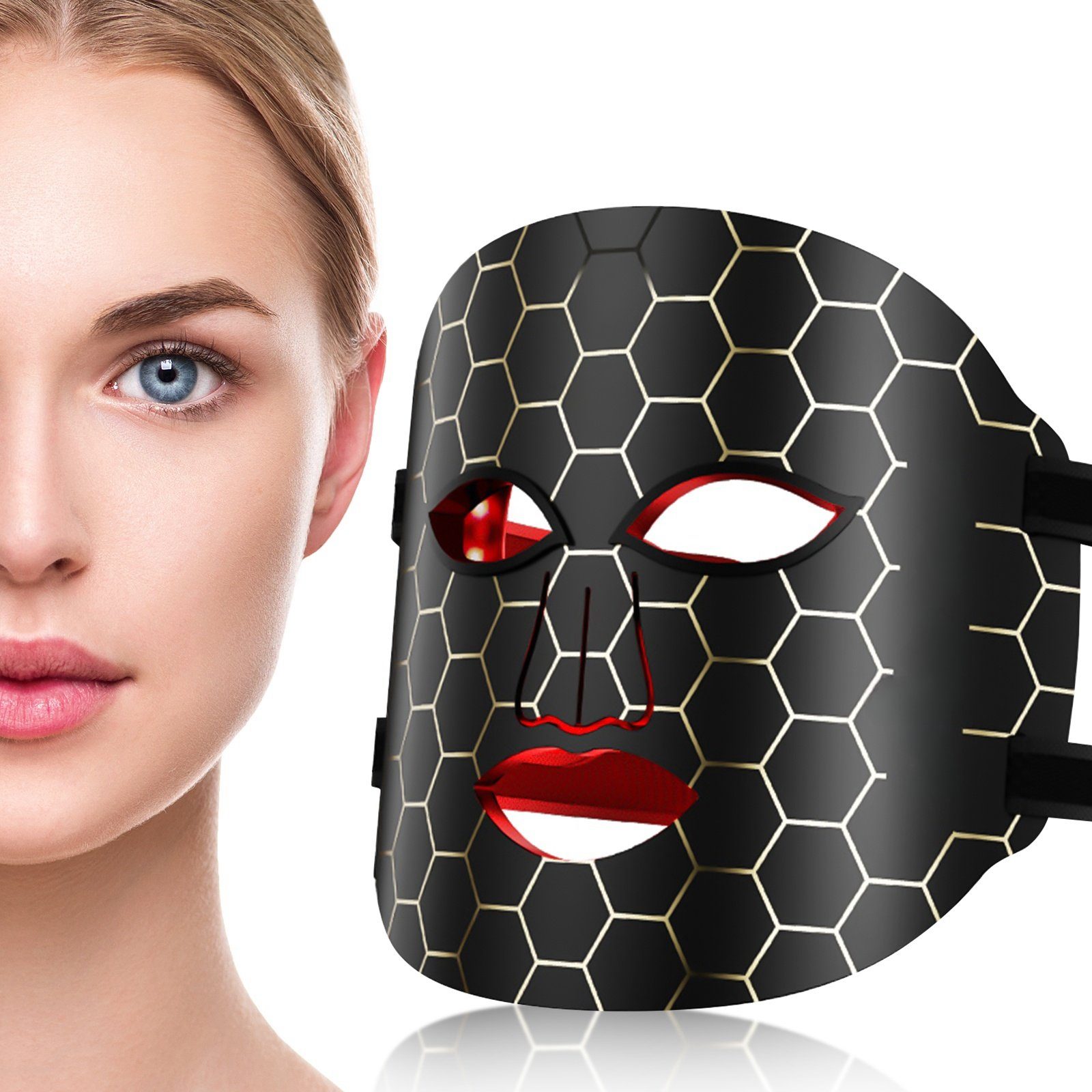 MDHAND Kosmetikbehandlungsgerät LED Photon Gesichtsmaske Contouring Meter, 1-tlg., 7 Farben Gesichtsbehandlung Anti-Aging & Anti-Falten