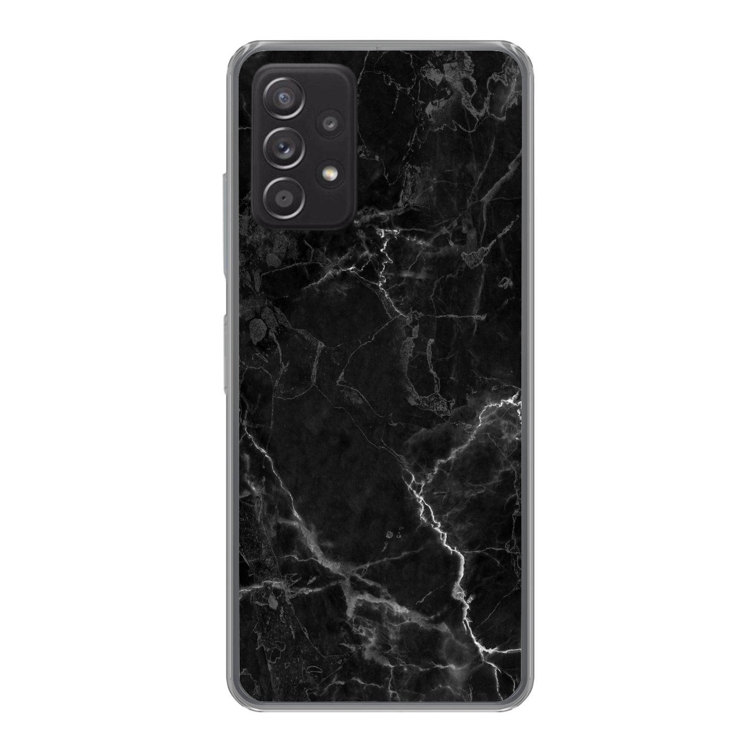MuchoWow Handyhülle für Samsung Galaxy A33 5G Marmor - Schwarz - Weiß - Textur - Marmoropt, Smartphone-Bumper, Print, Handy Schutzhülle Dünn